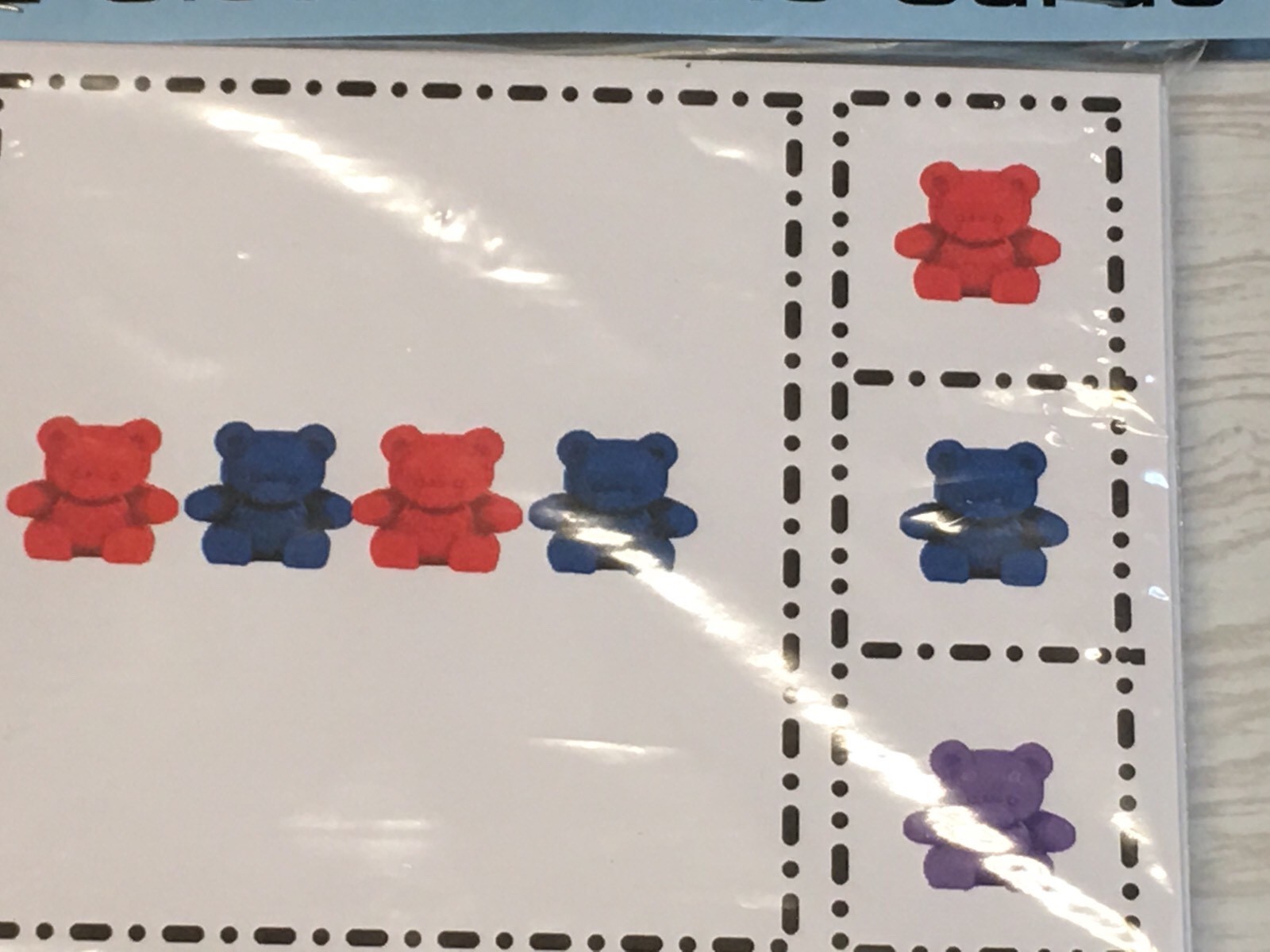 PATTERN BEAR COUNTERS – Flashcards for Preschool 52 Cards- Teaching supplies