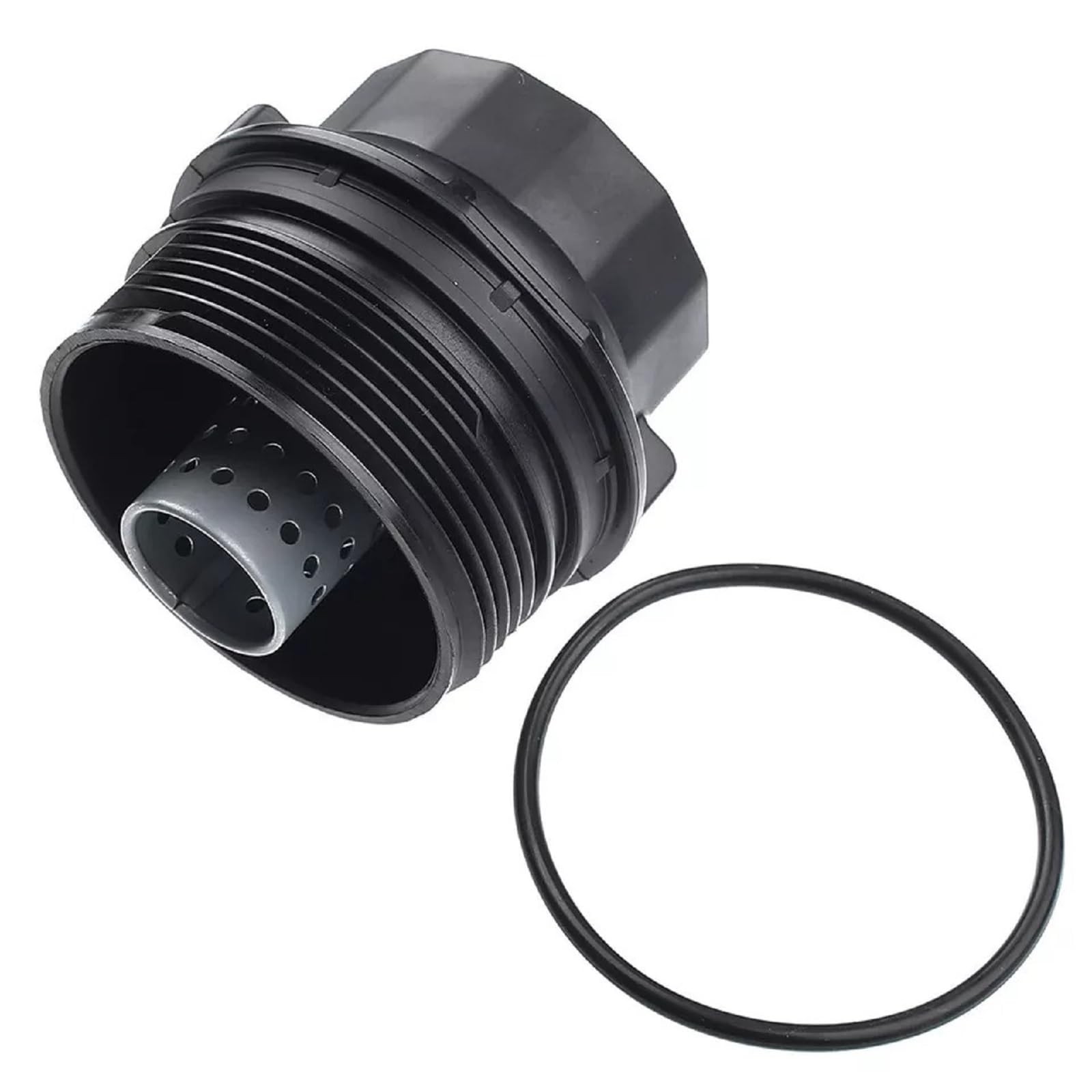 1.8L Engine Oil Filter Housing Cover Cap Assembly Compatible with Black