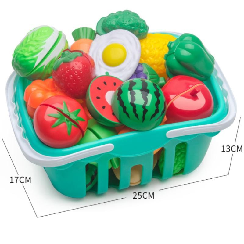 6/13/18/20pcs Kids Kitchen Cutting Fruits Vegetables Play Food Toy Set Gift
