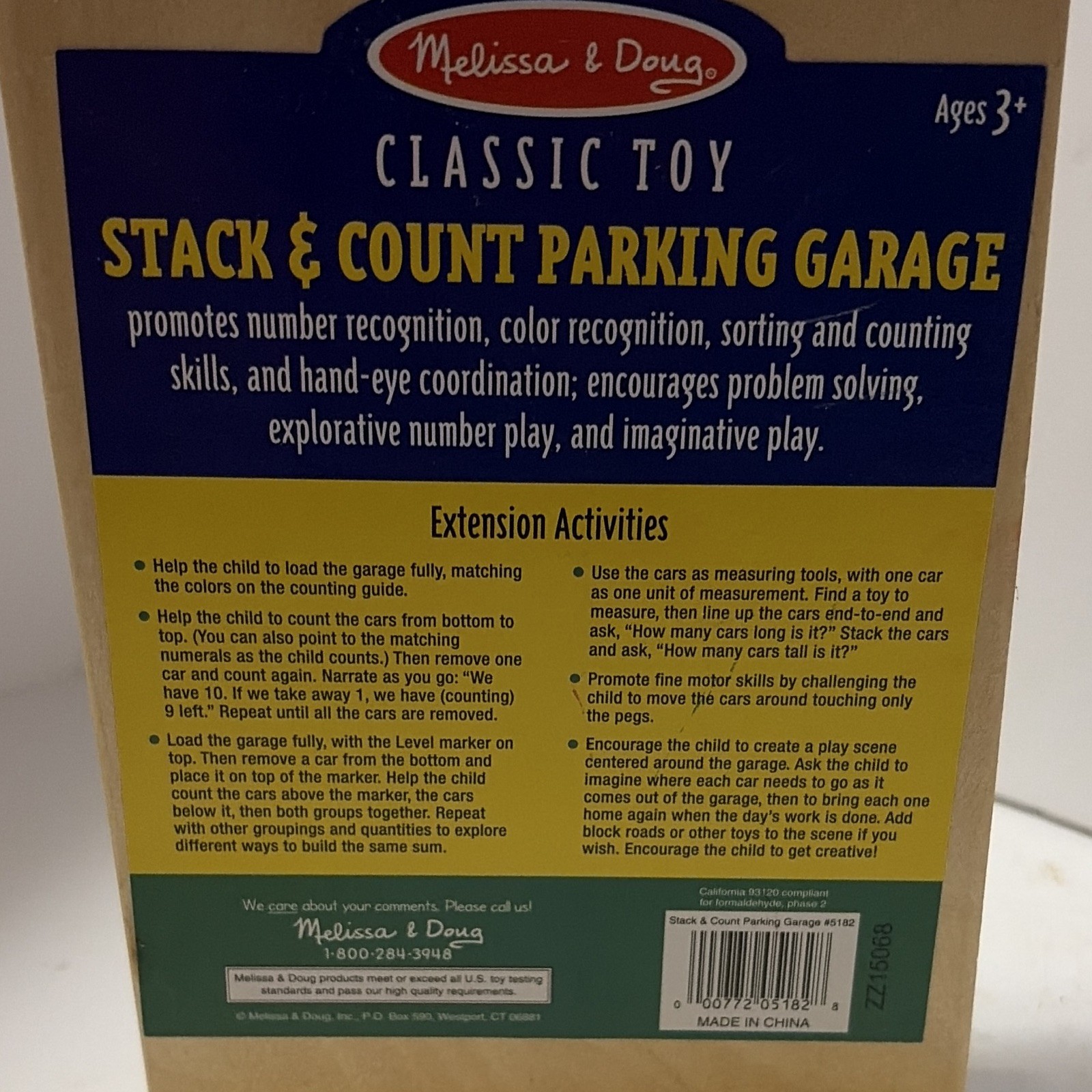 Melissa & Doug Stack & Count Parking Garage Counting Toy Ages 3+ #5182