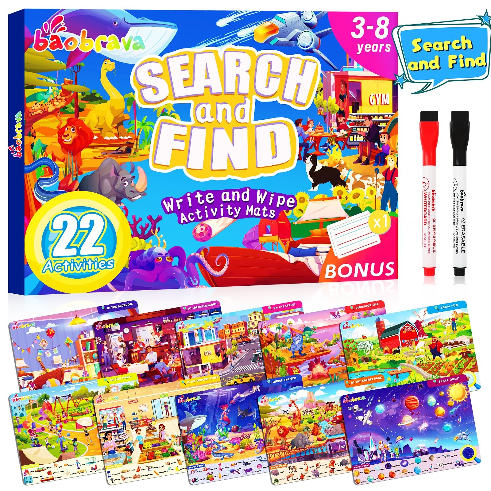 Search and Find Game Books – Preschool Learning Activities for Age 3-8, Trave…