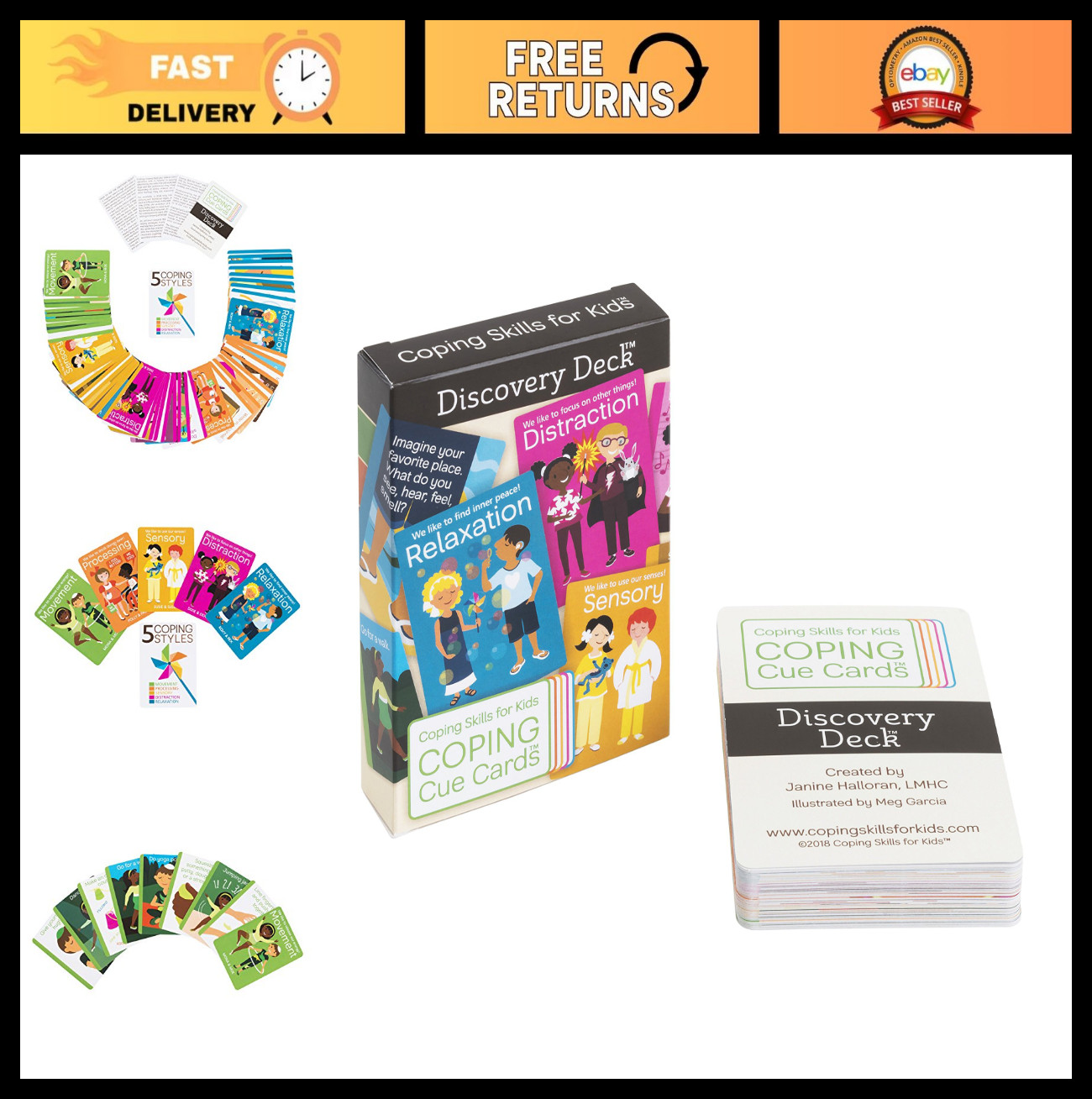 Coping Skills Cue Cards for Kids – Discovery Deck for Emotional Support & Growth