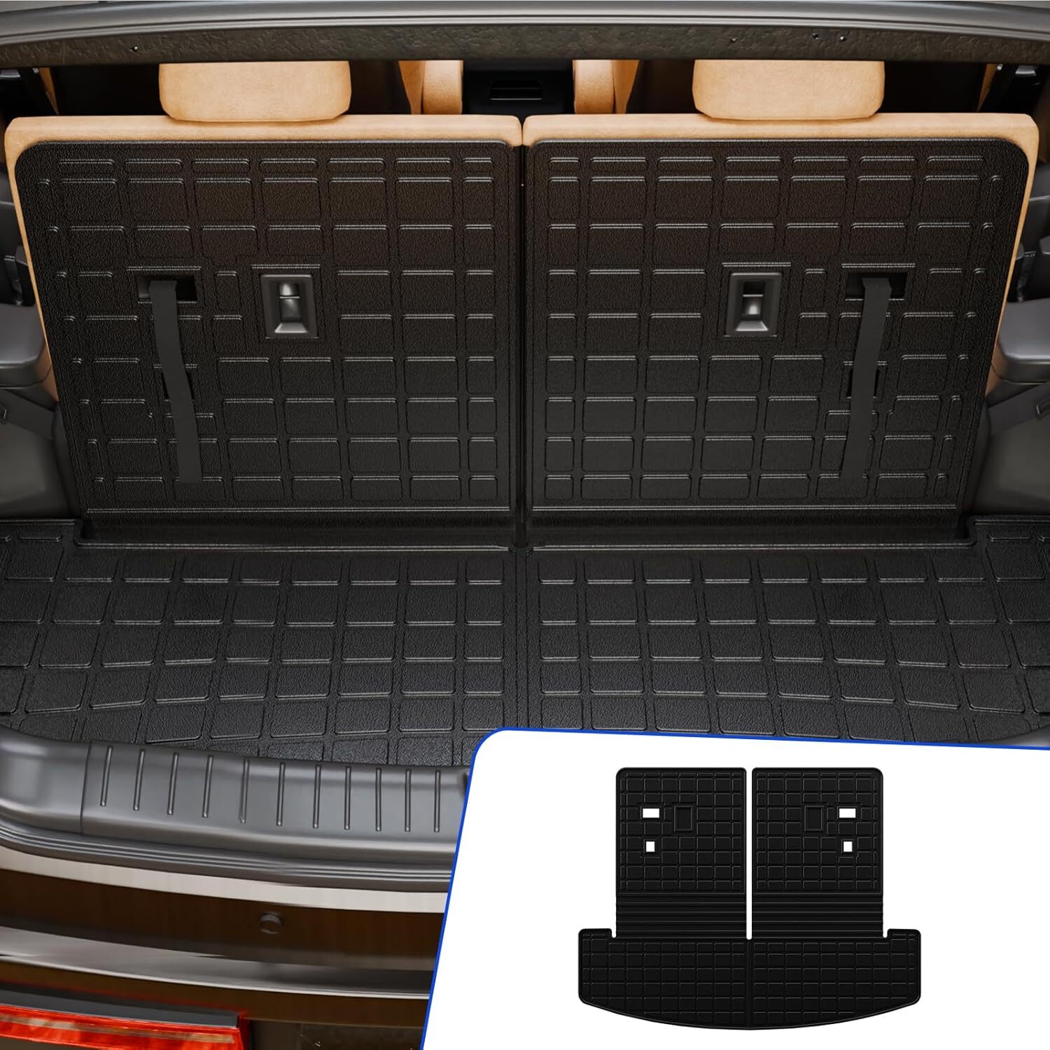 Trunk Mat with Backrest Mat+Floor Mats Rongtaod Cargo Mat Compatible with 2024