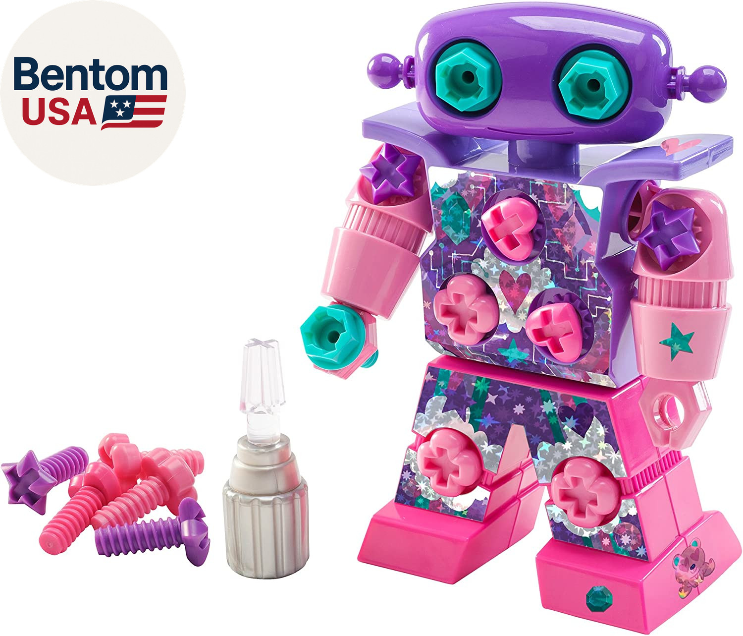 Design & Drill Sparklebot Robot Toy, 23-Piece Set, Kids Drill Sets, STEM Toys, G