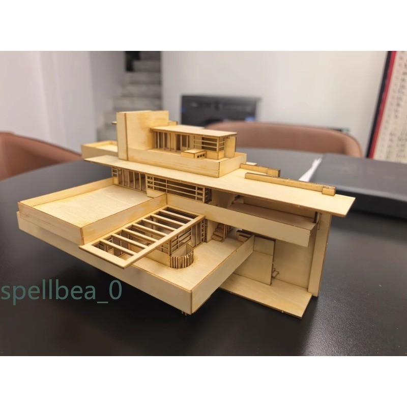 1:75 1:100 Villa 3D Wooden DIY Building Model Kits Assembly Kits Set Toys Gift