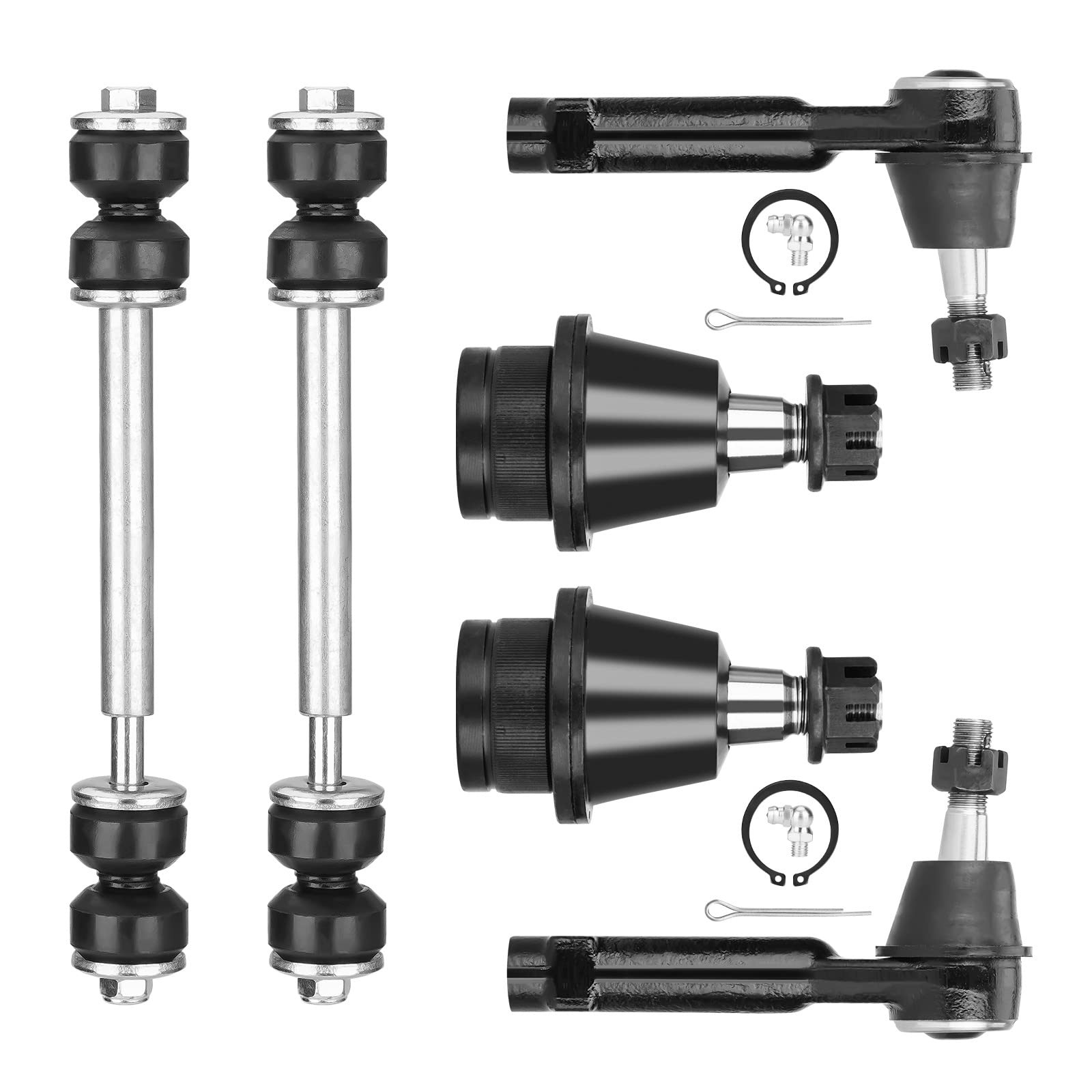 4WD Front Upper Control Arms Ball Joints Suspension Kit Fit for 13 pcs, Black