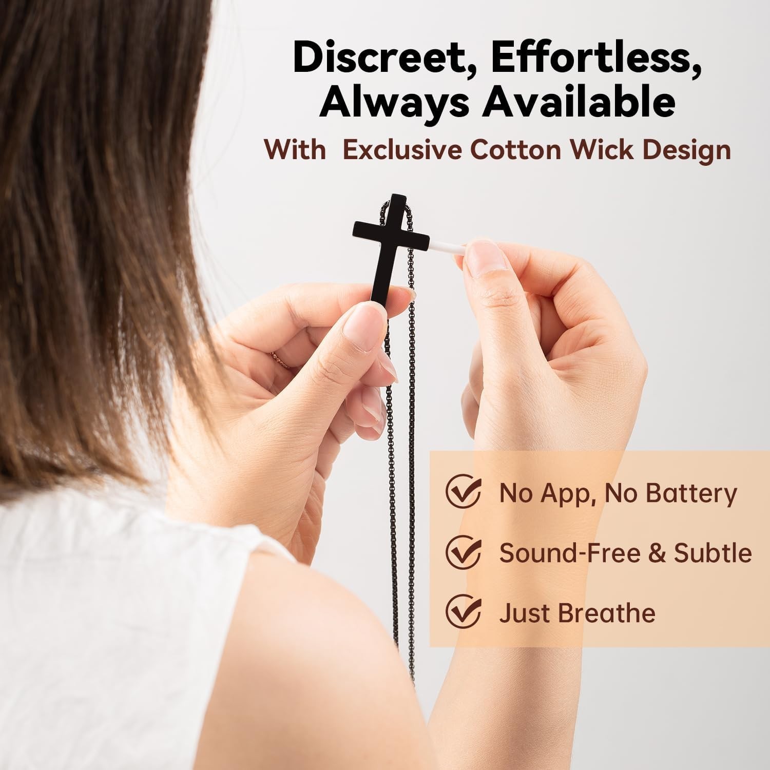 Cross Breathing Necklace to Quit Smoking for Men & Women – Stainless Steel