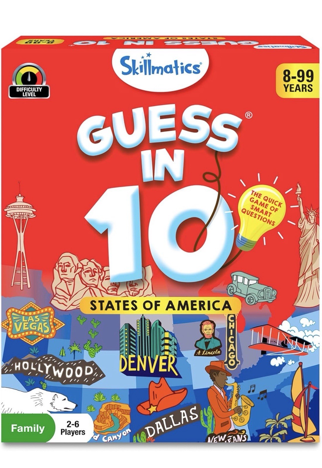 Skillmatics Card Game – Guess in 10 States of America, Educational Toy – NEW