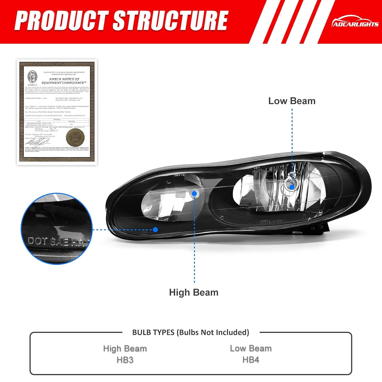 for 1998 1999 2000 2001 2002 Chevy Camaro Headlight Assembly Clear Lens Black Ho