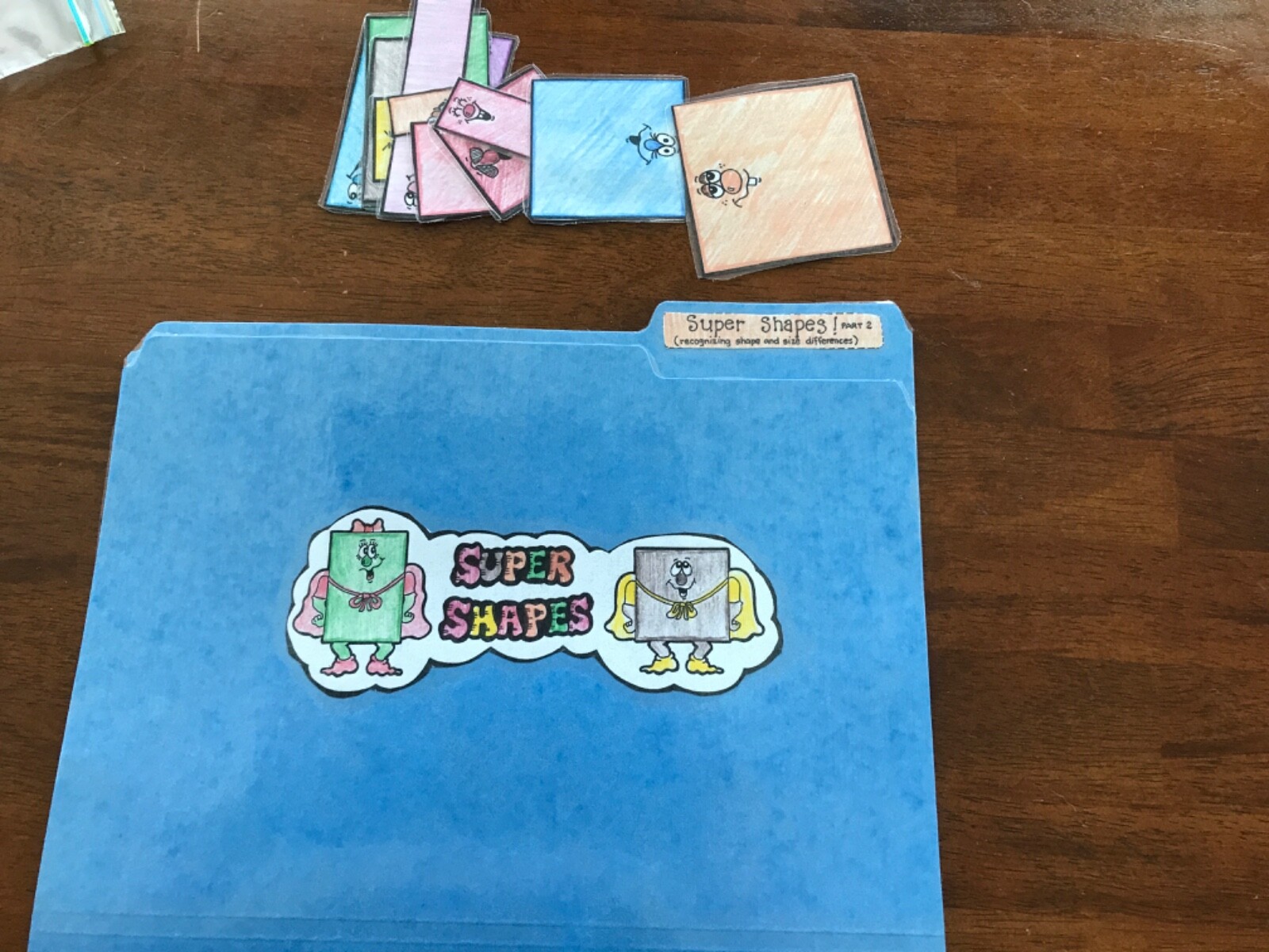 super Shapes lot 3 shapes order K grade math file folder game teacher resource