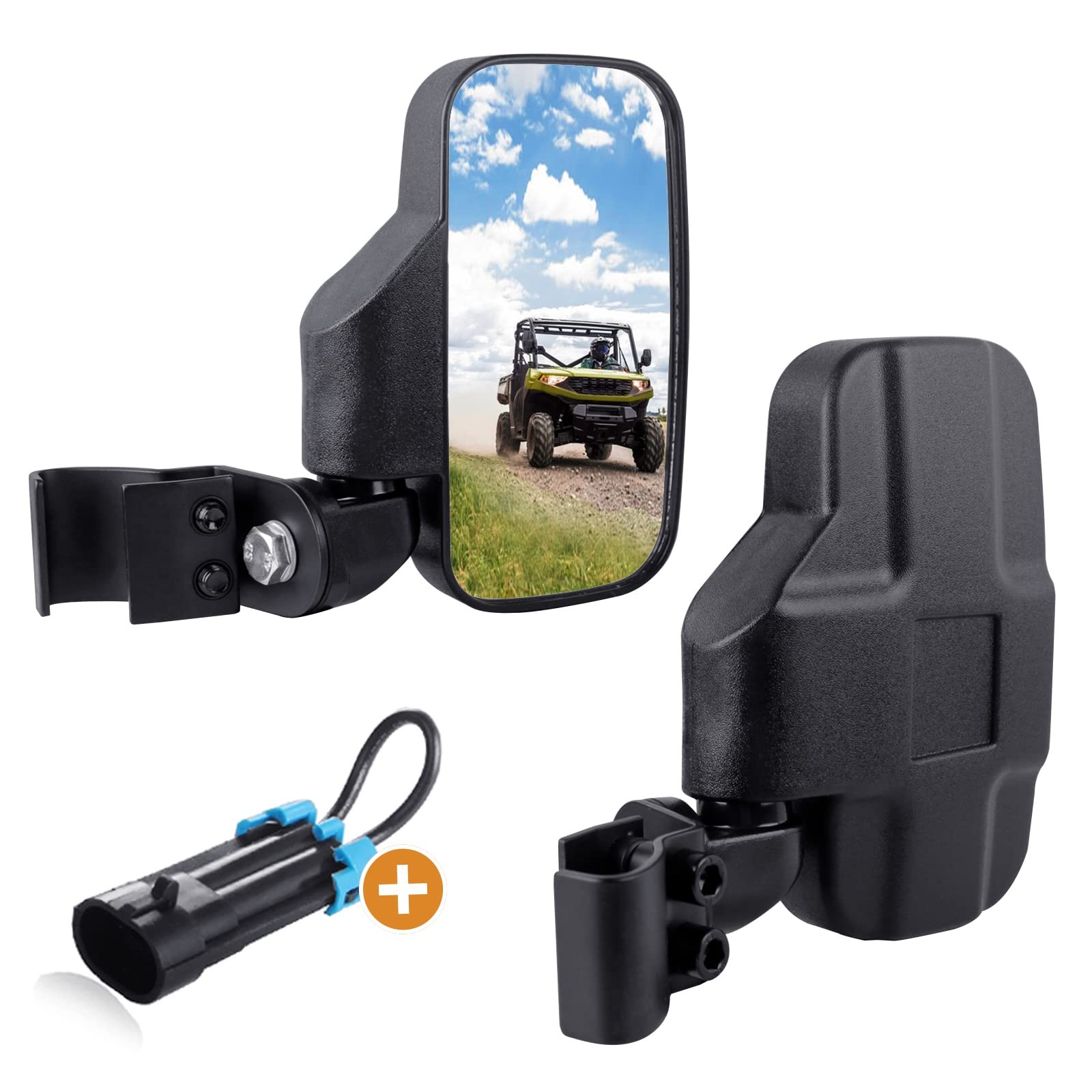 UNIGT UTV Rear Side View Mirrors Compatible with Driver and Passenger