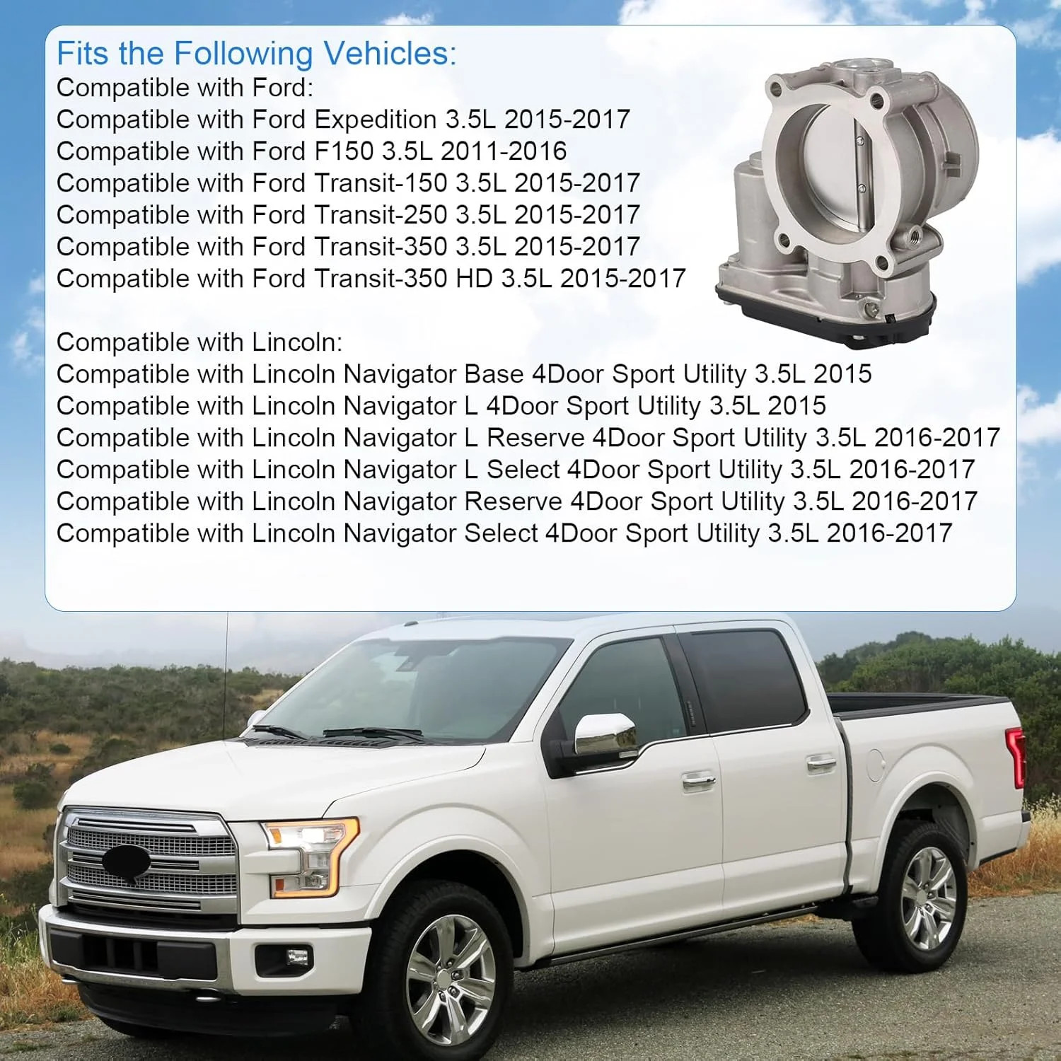 Electronic Throttle Body Compatible with Ford F150 2011-2016, Ford Expedition Tr