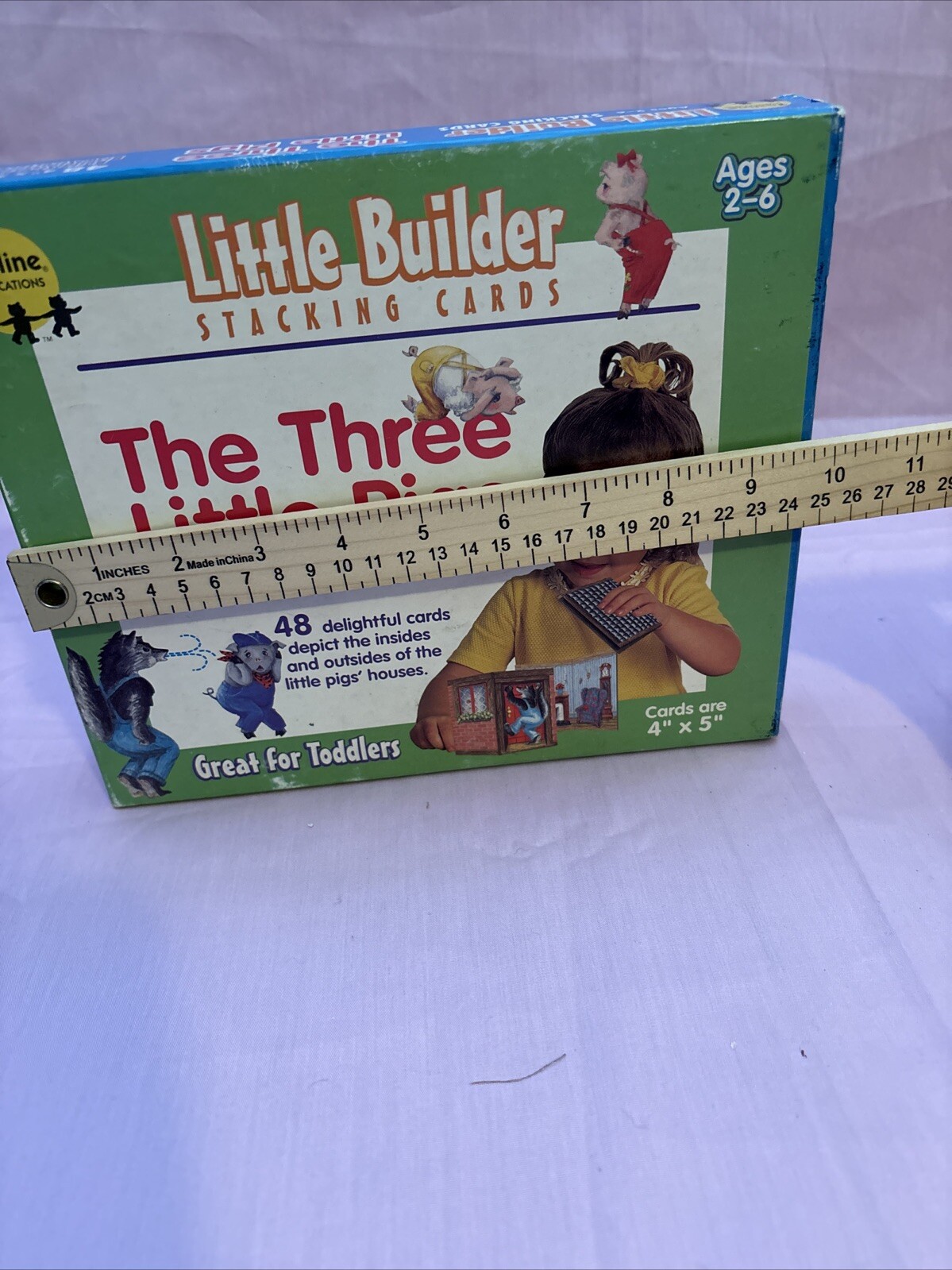 1999 Toteline Publications Little Builder Stacking Cards “The Three Little Pigs”