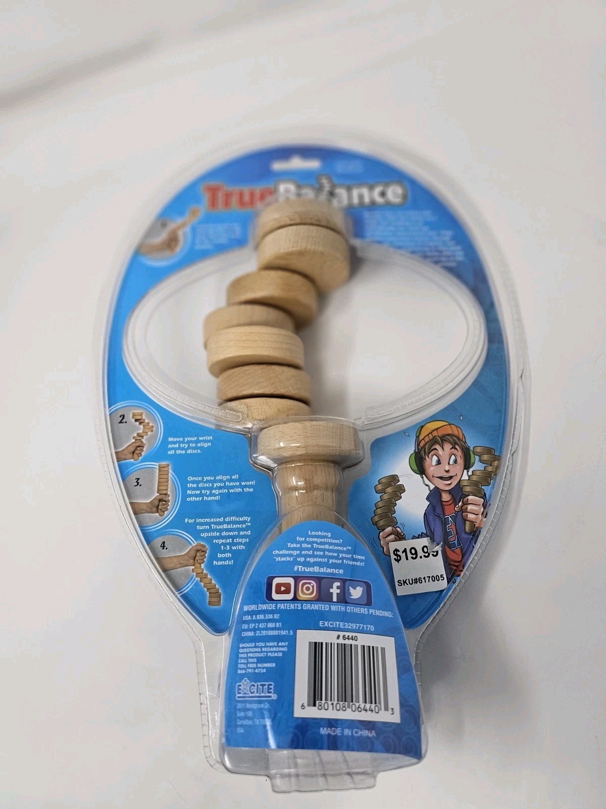 True Balance Handheld Wooden Toy by Excite “STEM” Coordination New/Sealed