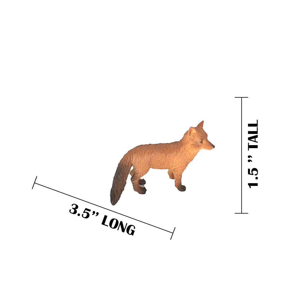 Fox, Red, Plastic Animal, Educational, Toy, Kids, Realistic Figure, 3″ M053