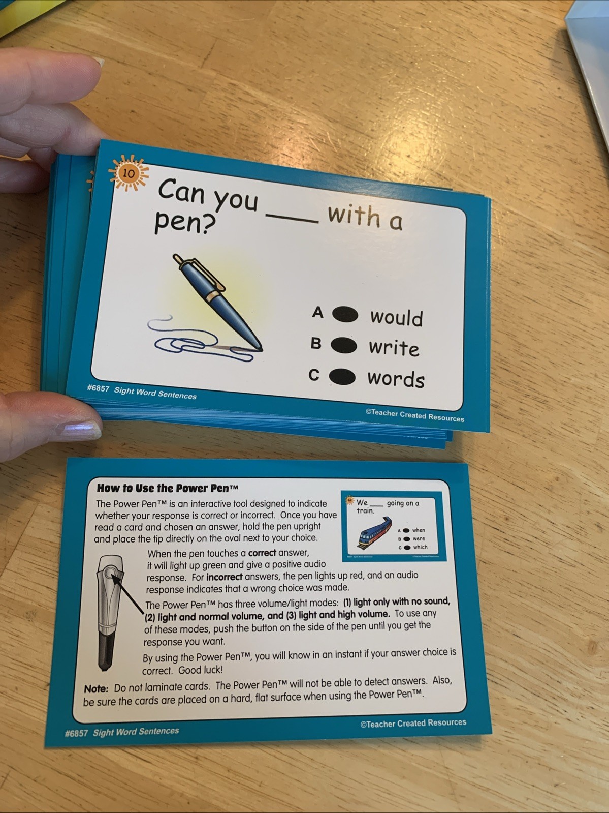 POWER PEN Sight Word Sentences Learning Cards GRADE K-1 53 Cards With Box