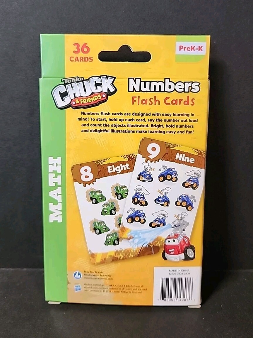 Tonka Chuck & Friends Alphabet/Numbers Learning Flash Cards PreK-K