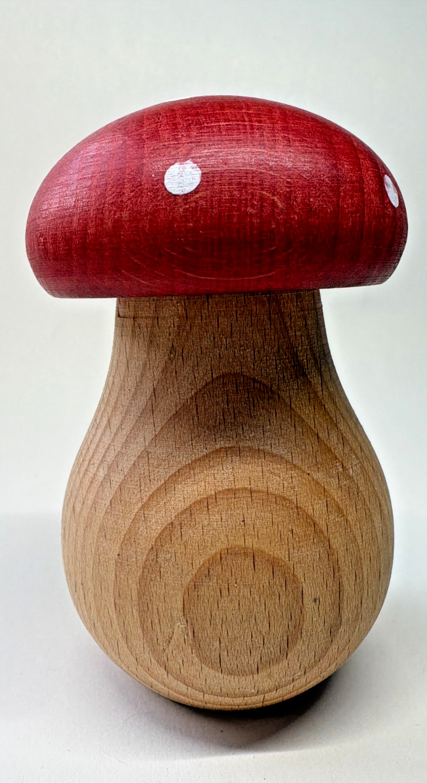 Montessori Wooden Educational Toy Mushroom Screw Wooden Handmade Fun or Decor