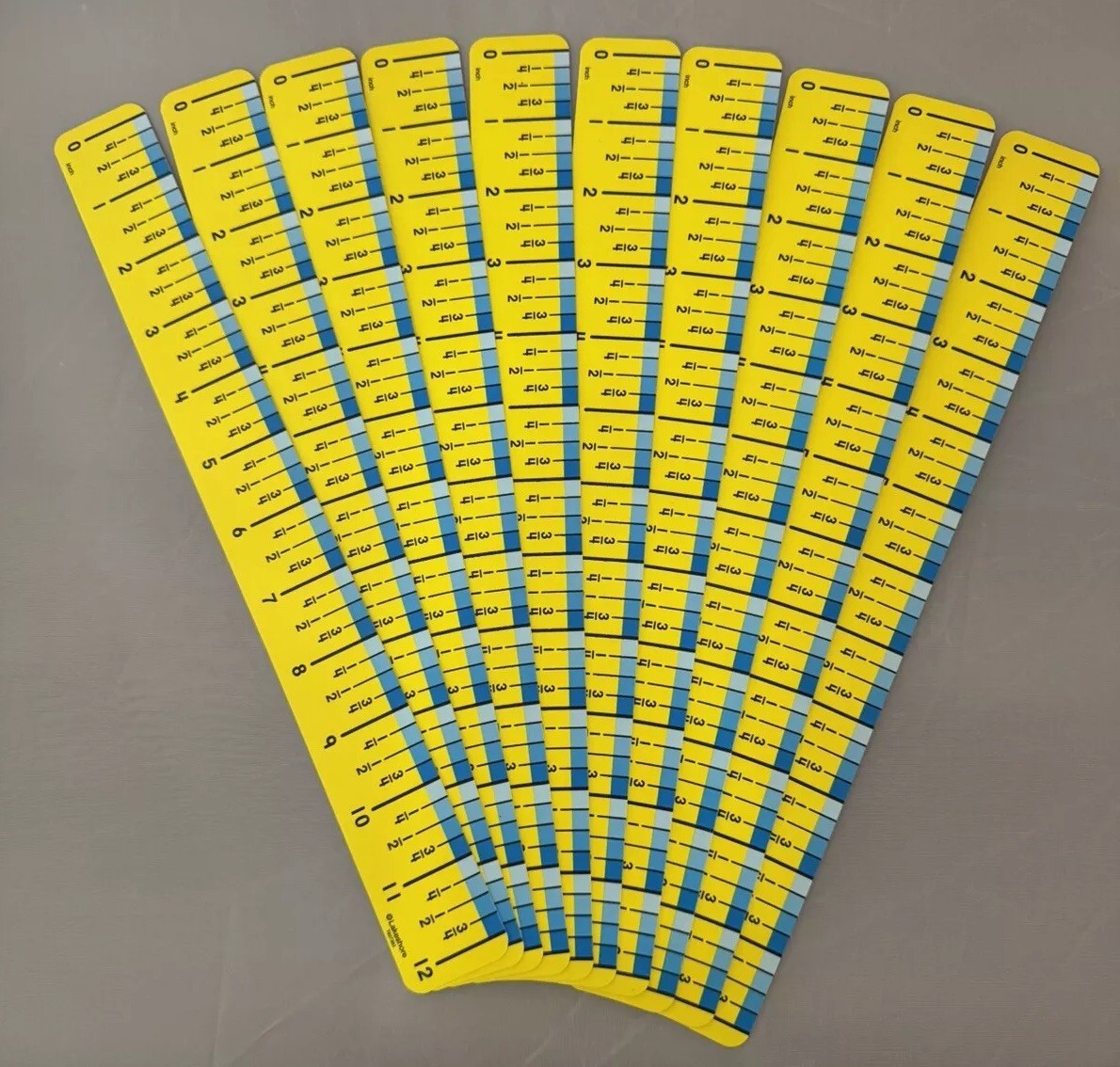 Lakeshore Learning Easy Read Ruler Set of 10 Grades 1-5 Yellow Homeschool