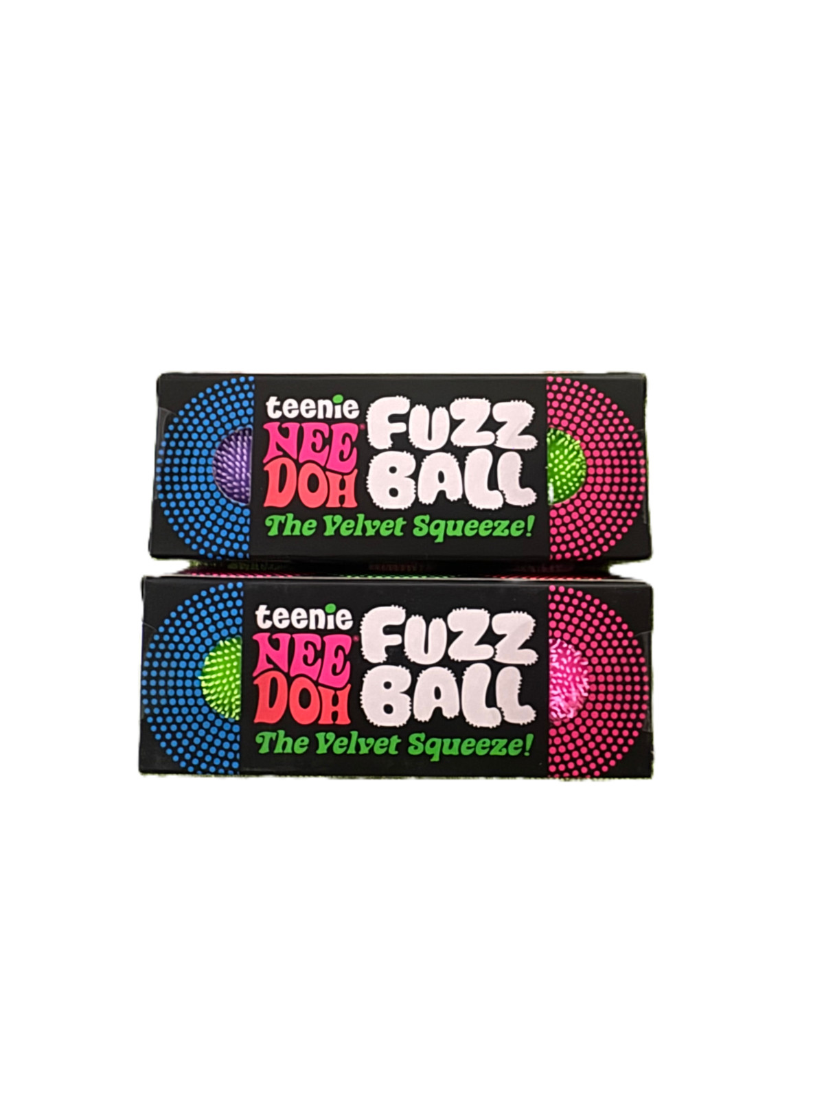 NeeDoh Teenie Fuzzball Velvet Squeeze Toy 3 Pack. Lot Of 2