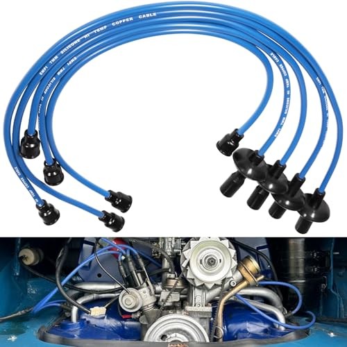 7mm Blue Silicone Ignition Plug Wires Set, 00-9407-0 Spark Plug Wire Set for VW