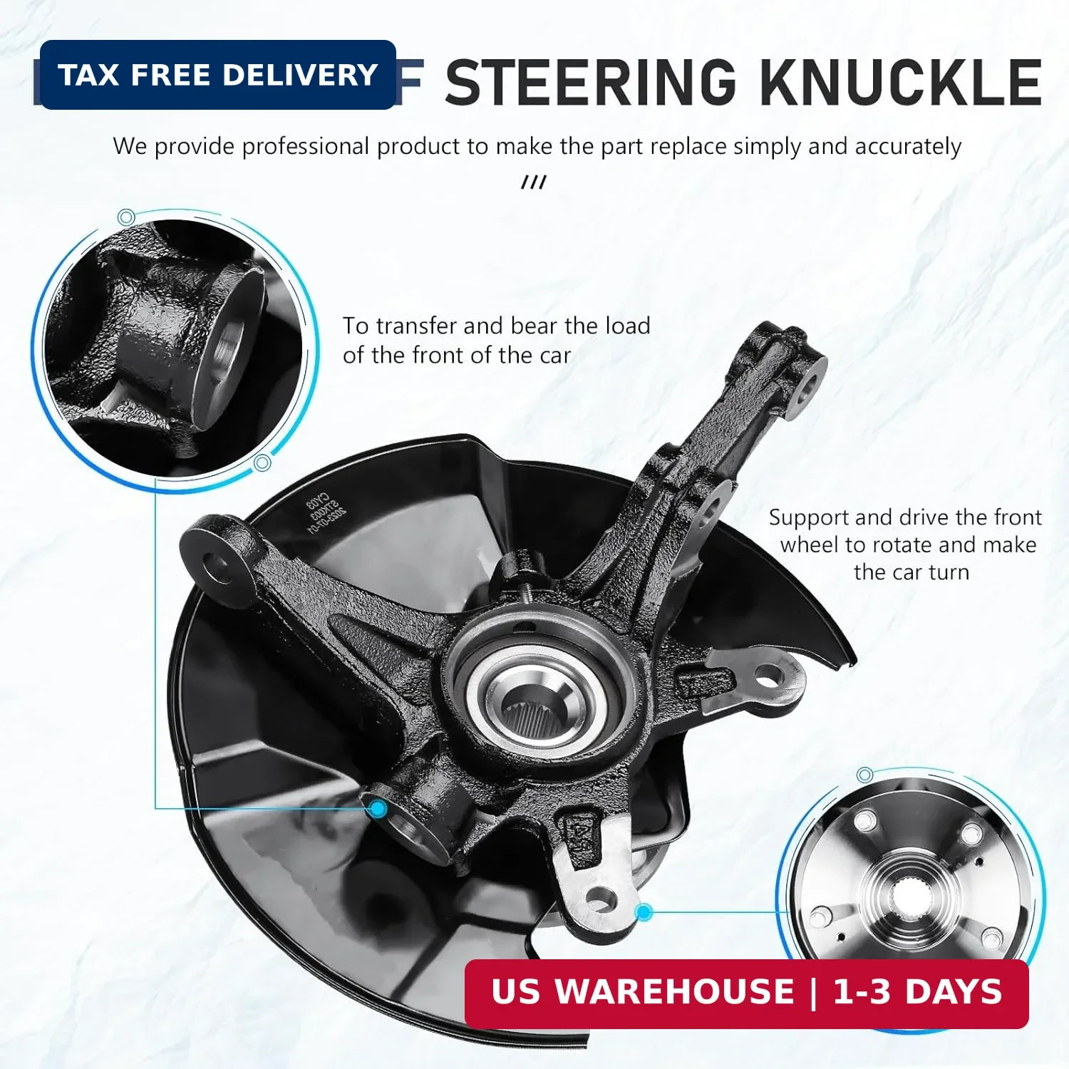 Front Right Steering Knuckle & Wheel Bearing Hub Assembly Fit for Honda Civic 20