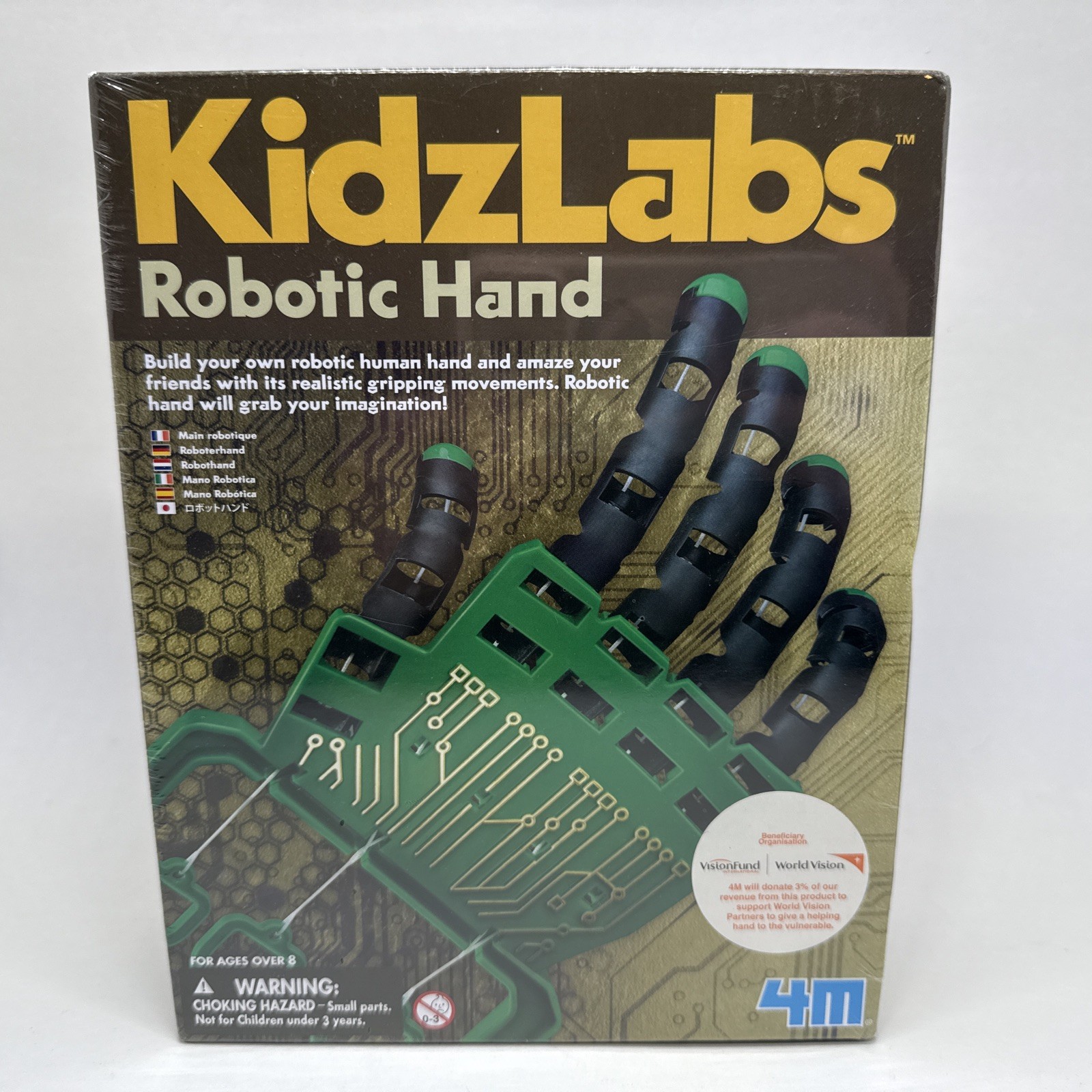 New 4M Kidzlabs Robotic Hand Kit – DIY Mechanical Robot Science – STEM Toys.