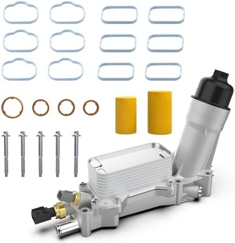 Aluminum Engine Oil Cooler, Oil Filter Housing 3.6L Adapter For 2017-2018 Chrysl