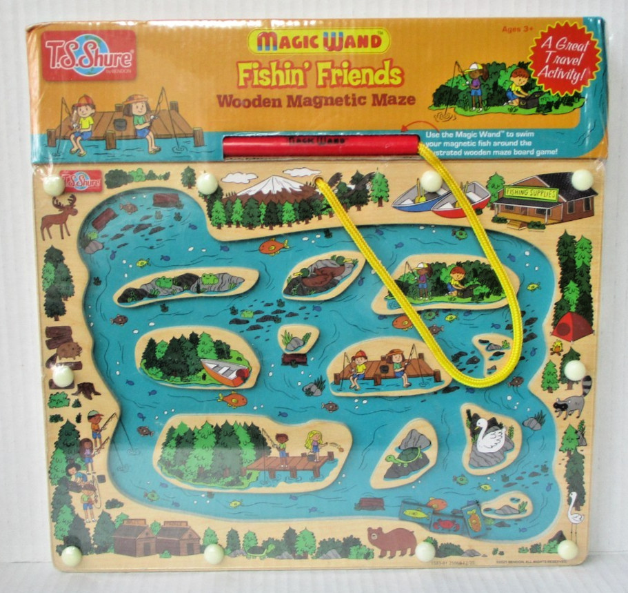 TS Shure by Bendon Fishing Magic Wand Wooden Magnetic Maze Brand New BX-U