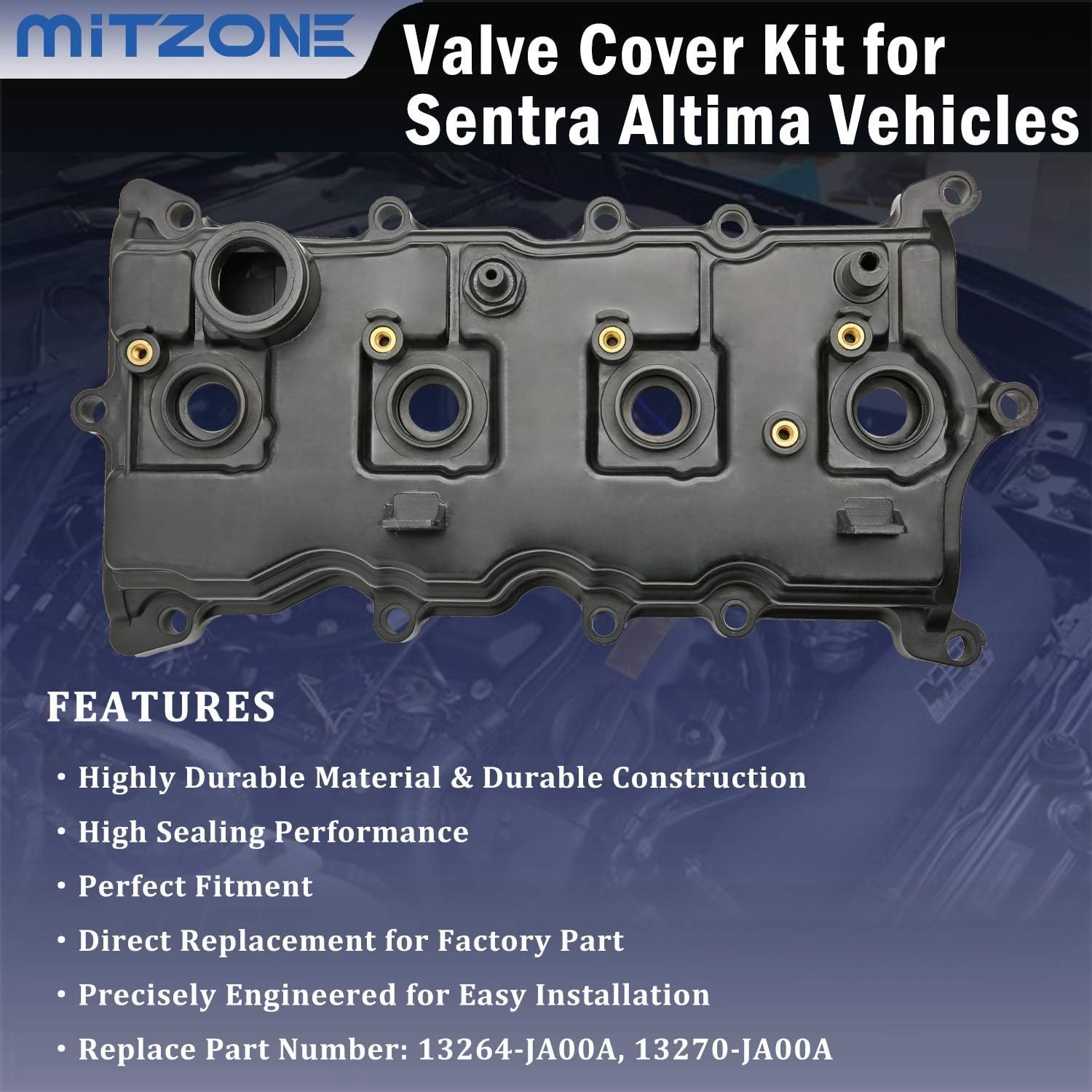 MITZONE Engine Valve Cover Compatible with 2007-2013 Nissan Altima Sentra SE-R 2