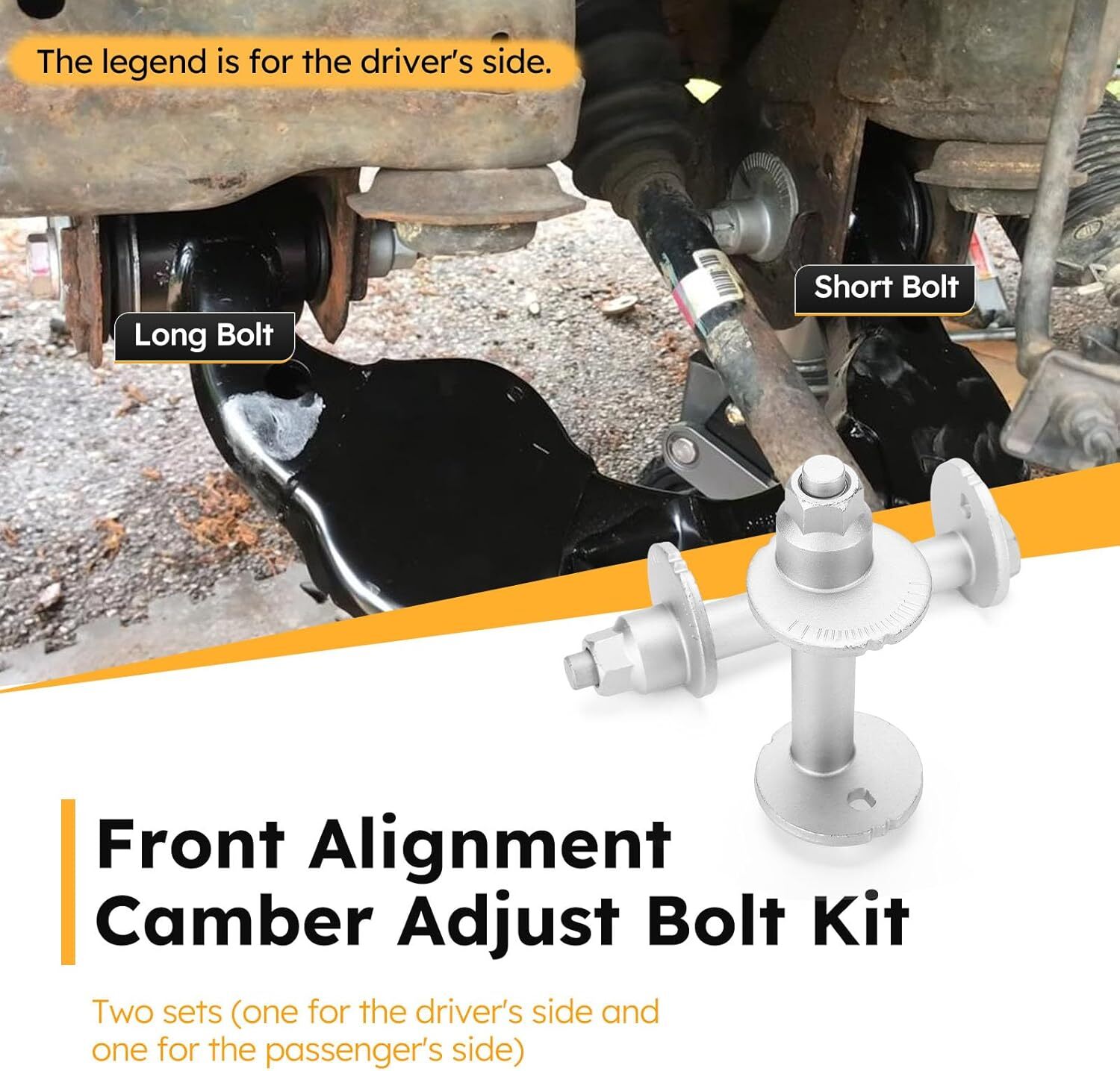Upgrade Alignment Camber Camber Adjust Bolt Kit 10.9 Grade for 2001-2007 Toyota