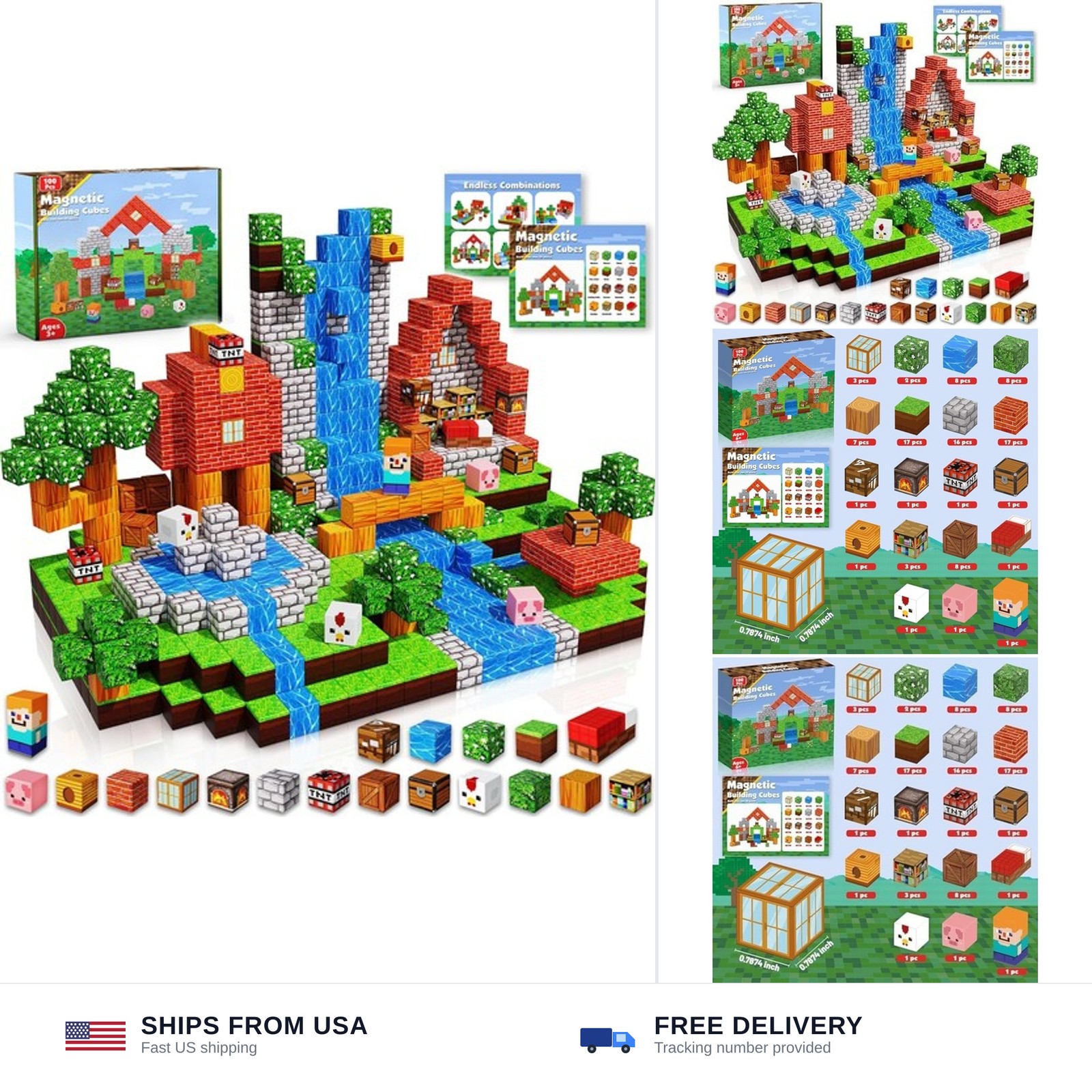 Goody King Magnetic Blocks |100PCS Magnetic Building Cube Game, Constructions…