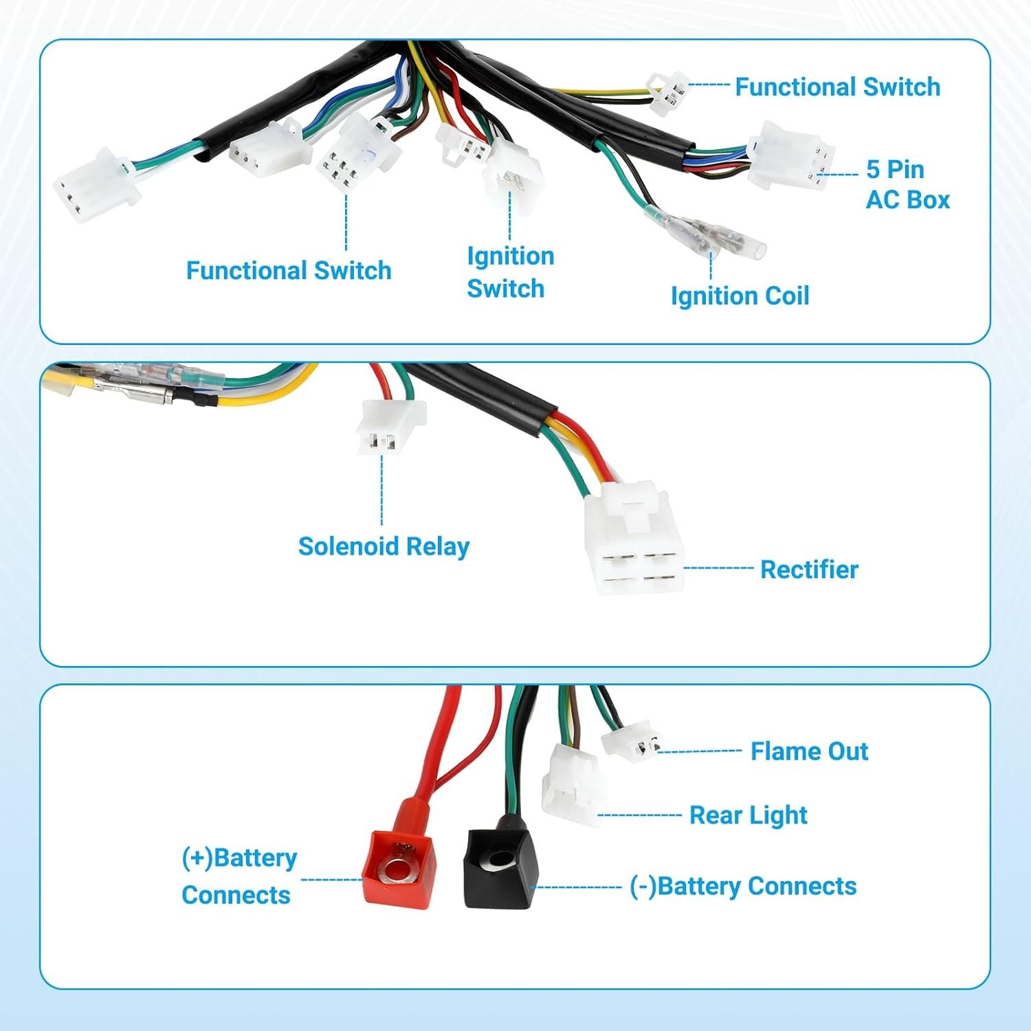 Electric Wiring Harness Kit Compatible with Taotao Coolster 110Cc 125Cc