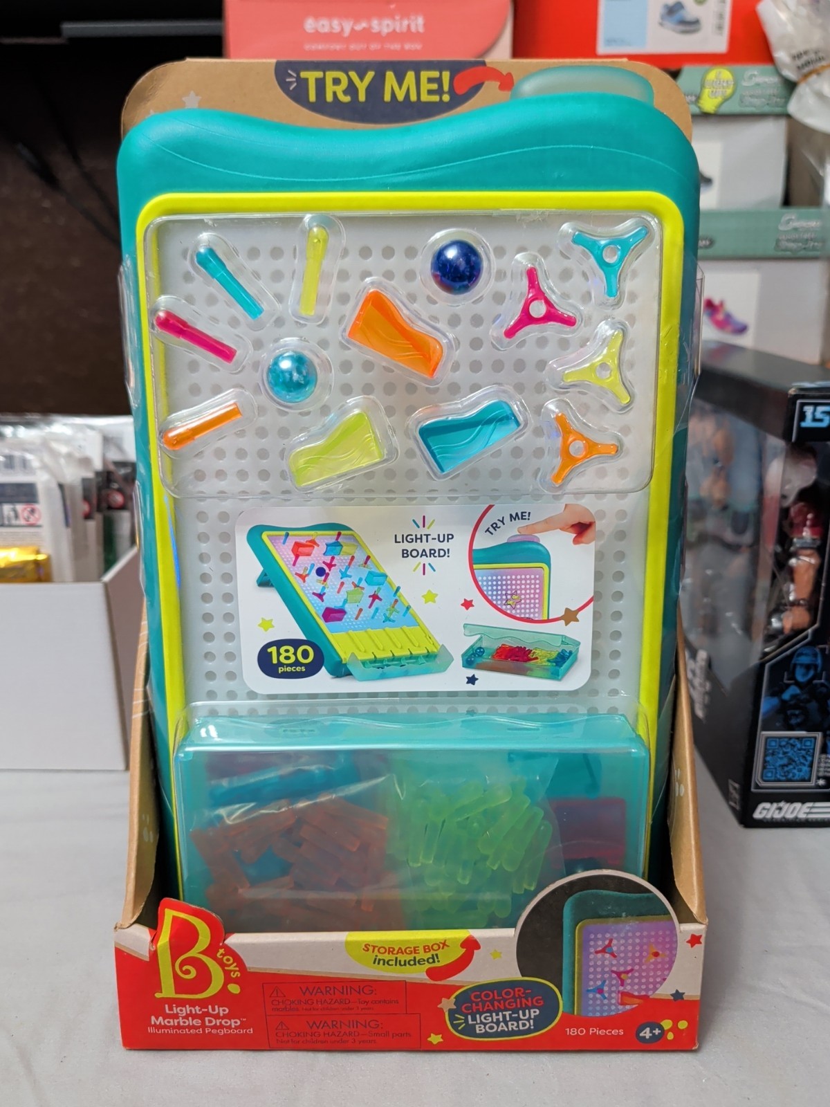 B. Toys 180-Piece Color-Changing Light-Up Board With Peg & Marble Run Set