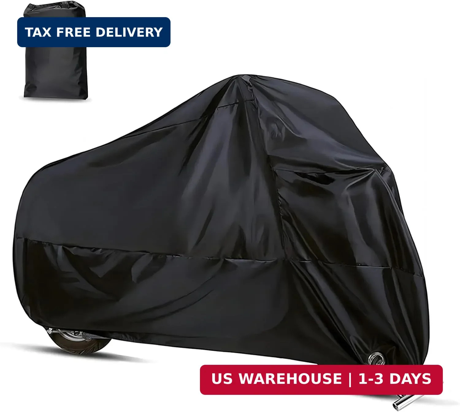 Motorcycle Cover for All Seasons, Full Coverage Waterproof Sun Protection Cover