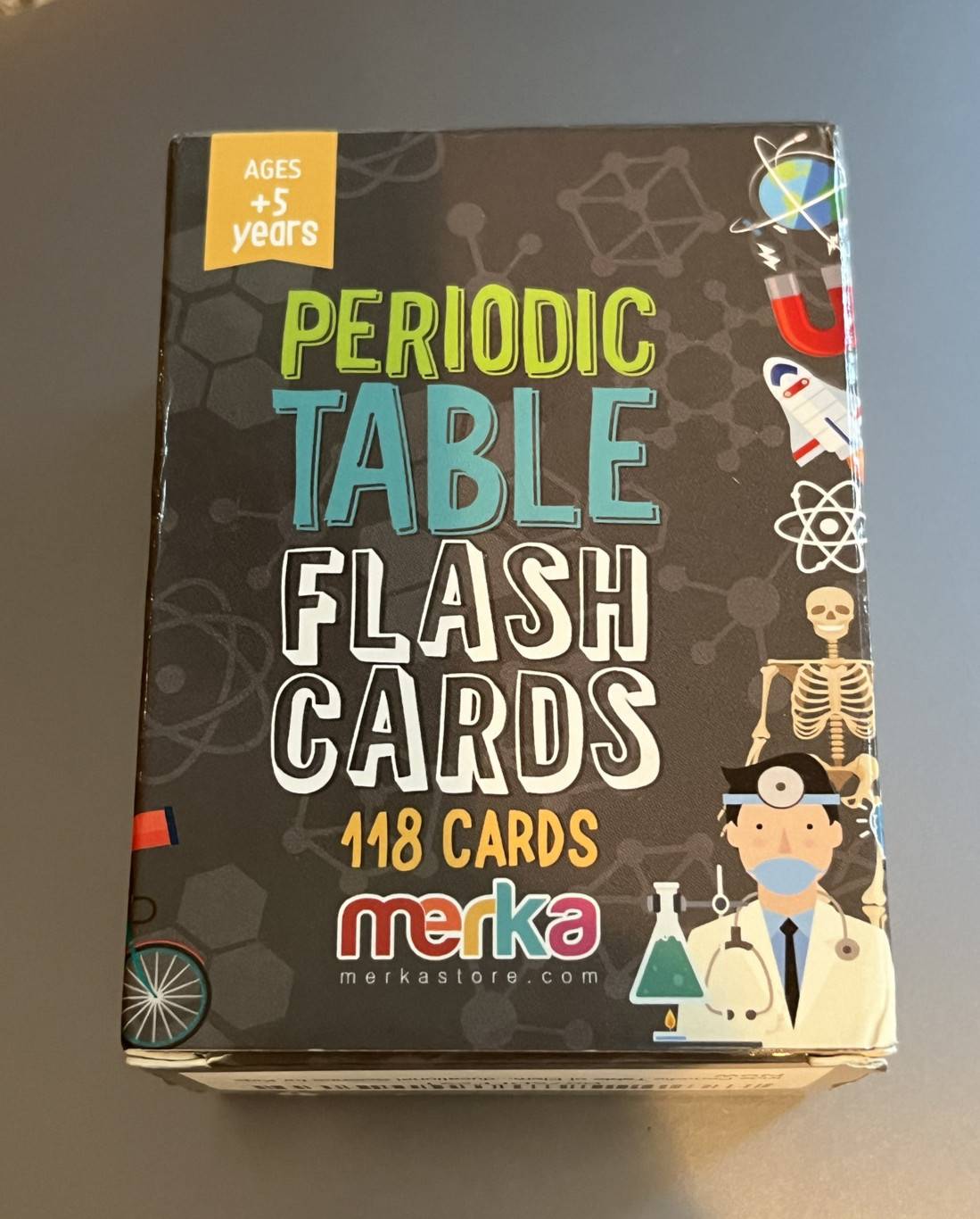 Periodic Table Flash Cards, Educational Periodic Table Cards 118 Cards in Box
