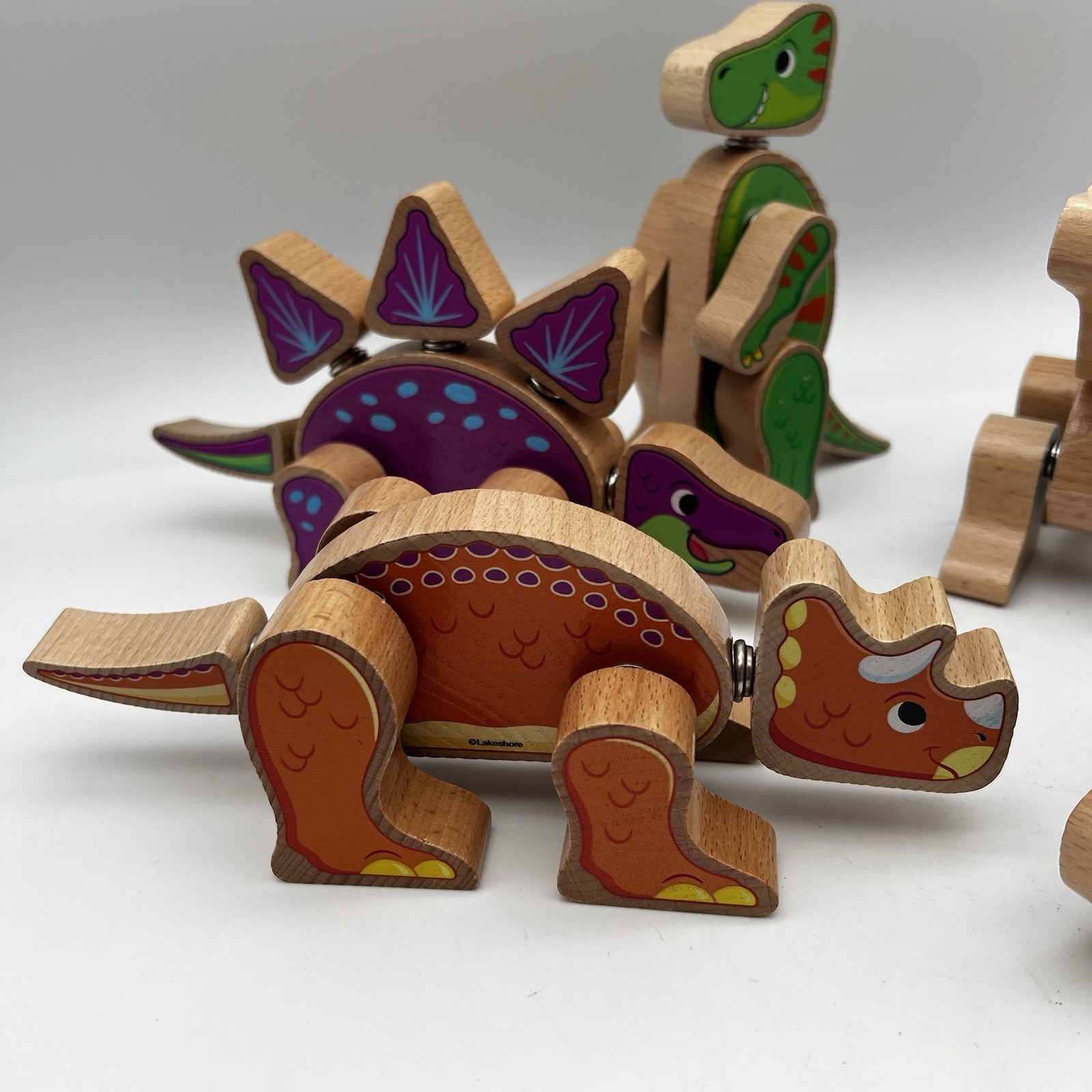 Lakeshore Learning Mix and Match Colorful Snap Dinosaur Wooden Set 38 Pieces