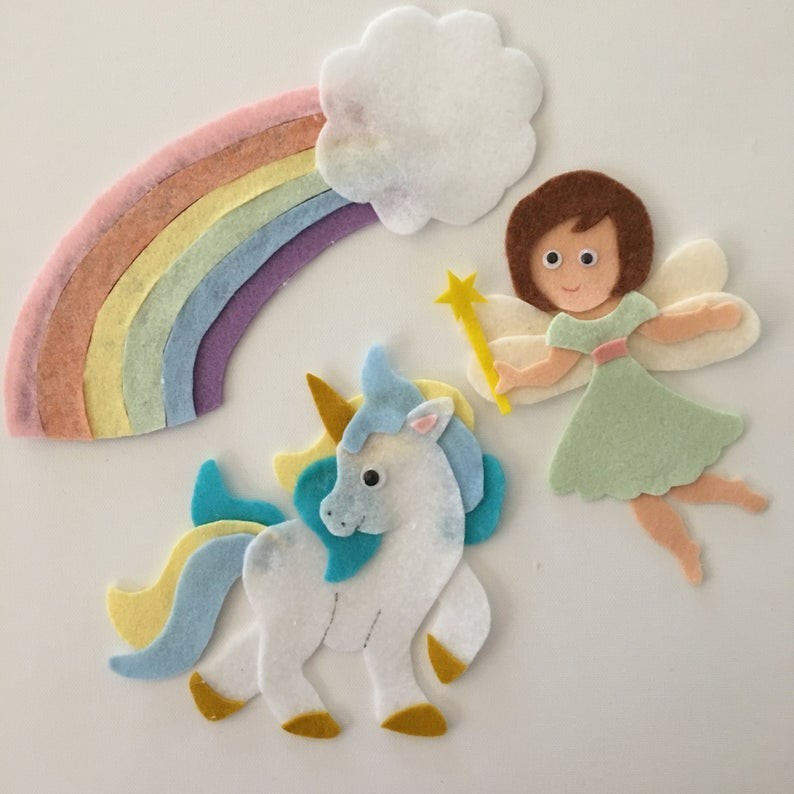 Unicorns and Fairies Sample Set for Felt or Flannel Board Play