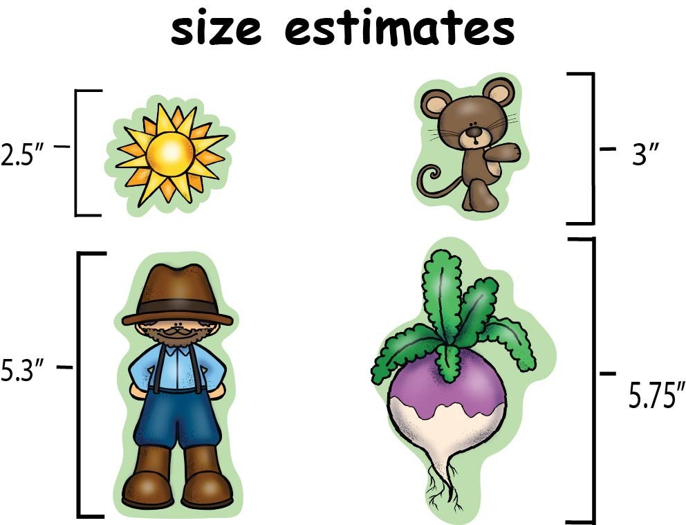 Enormous Turnip Felt Figures for FlannelBoard Nursery Rhyme Teaching Aide Kids