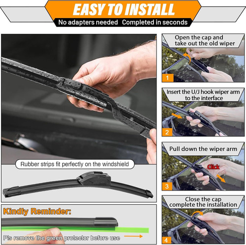 AUTOBOO 28″+20″ Windshield Wipers with 16″ Rear Wiper Blade 28″+20″+16″