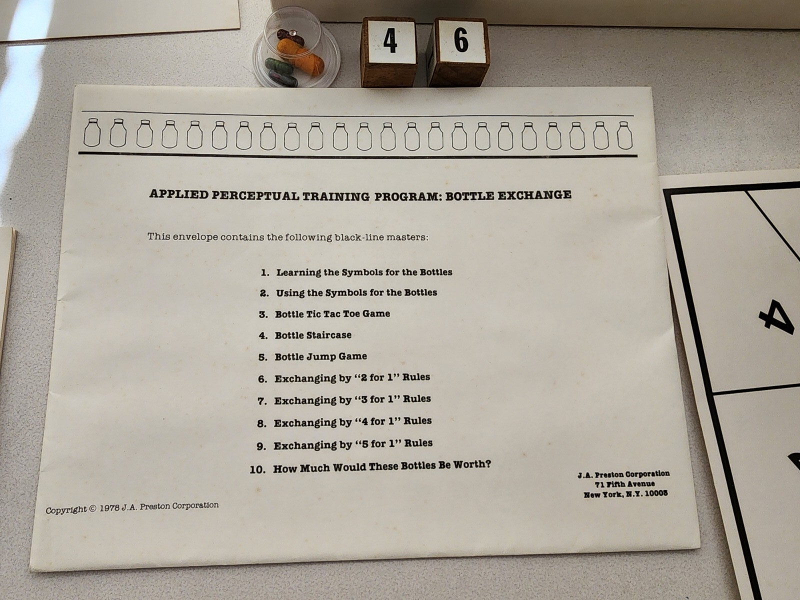 1978 J.A. Preston Corp. Bottle Exchange & Circle Language Builder 4943C 4951
