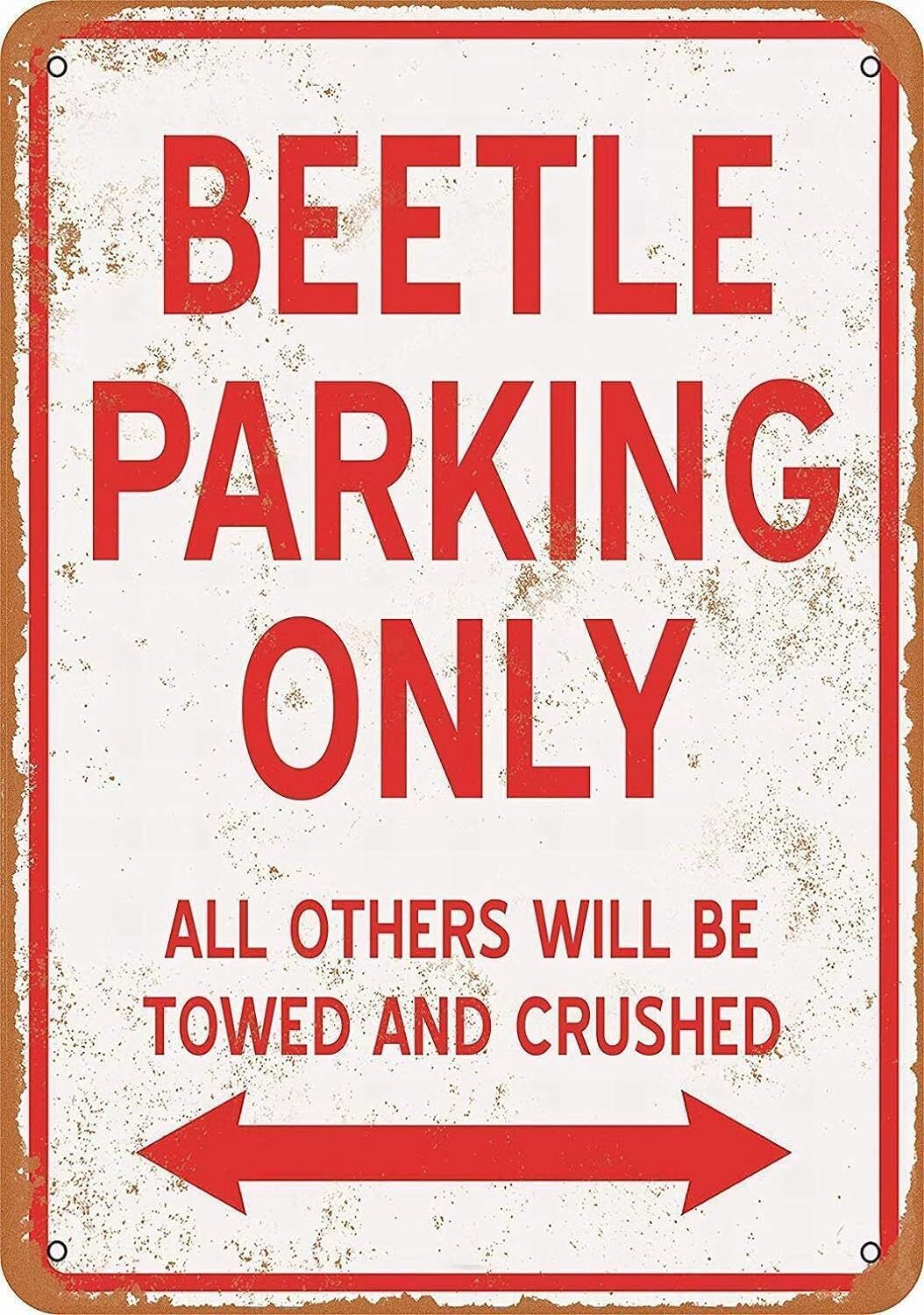 Wall Decor Beetle Parking ONLY Vintage Look Metal Sign 8″ x 12″ Room Novelty