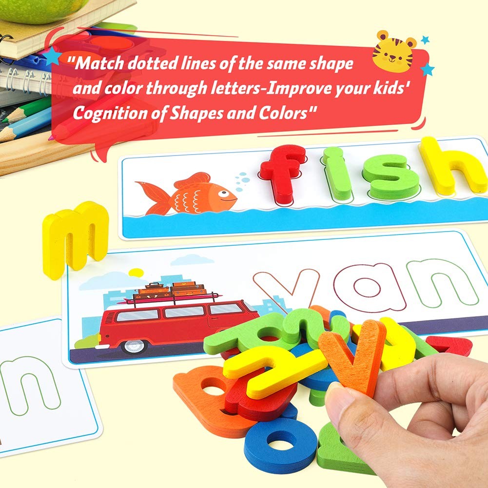 Learning Toys for 3 4 5 6 Years Old Boys and Girls – See & Spell CVC Word Bui…