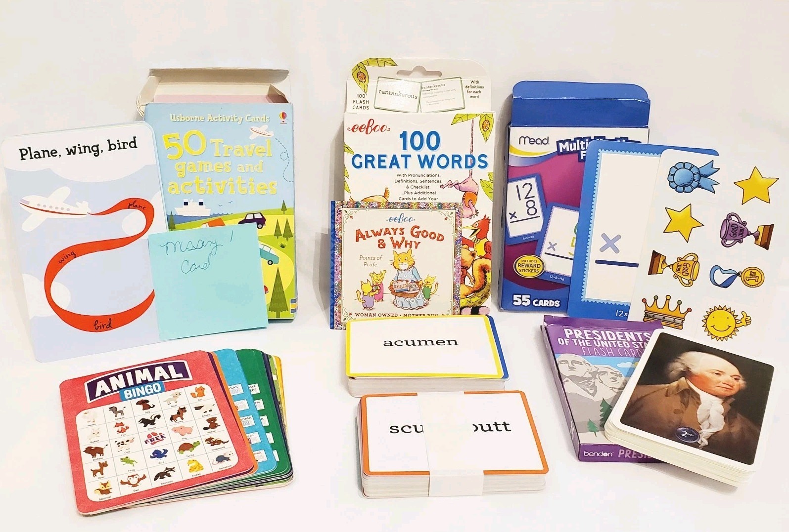 Set of 5 Flashcard Travel Game and Learning Activities 1 card missing in Usborn