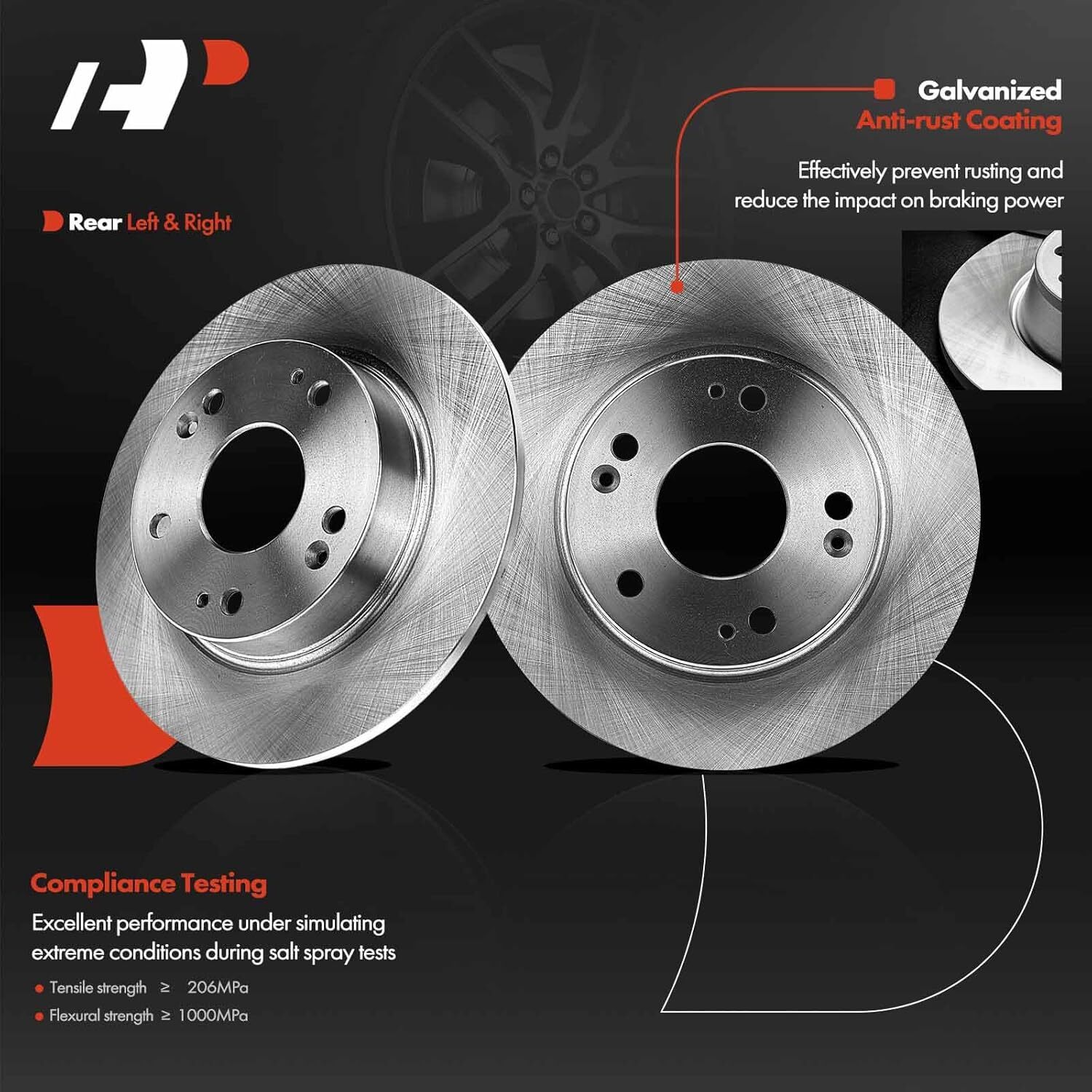 Rear Drilled and Slotted APM 10.24 inch (260mm) Rear Solid Disc Brake