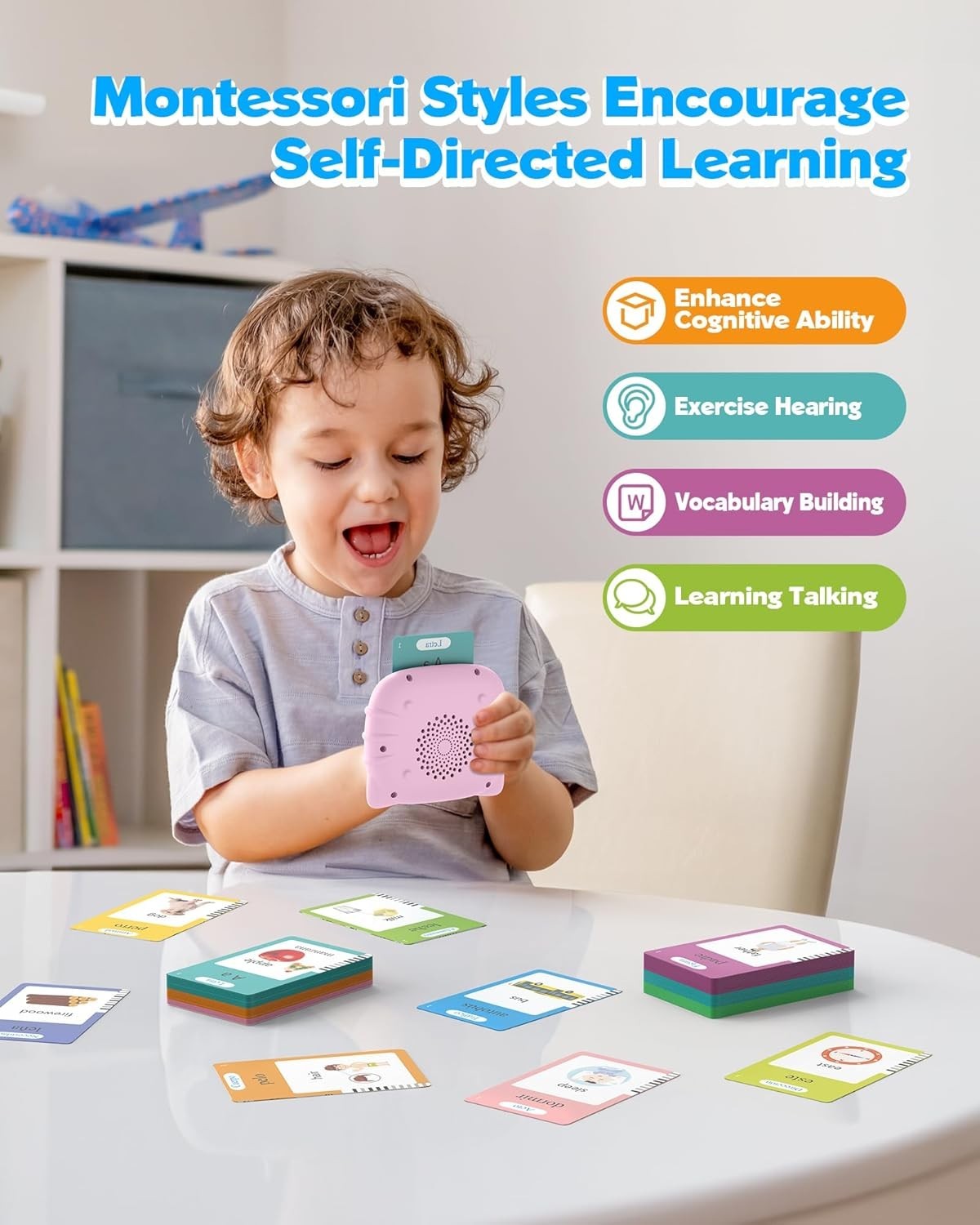 Talking Flash Cards for Kids: 510 Interactive Words in Pink – English & Spanish