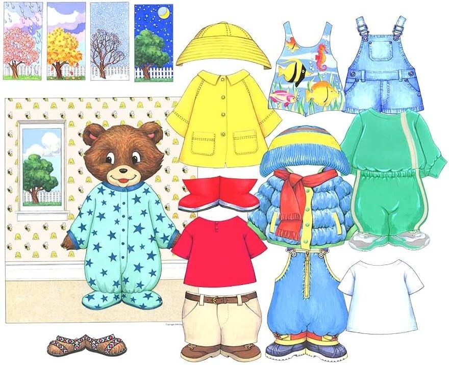 Dress Me Weather Bear Felt Figures For Flannel Board Stories preschool Small