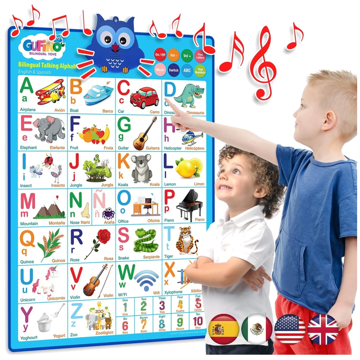 Bilingual Alphabet Wall Chart – Interactive Learning Toy