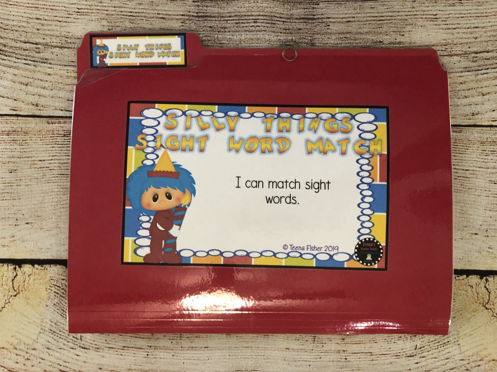 Silly Things Sight Words Match File Folder Game Reading Kindergarten First Grade