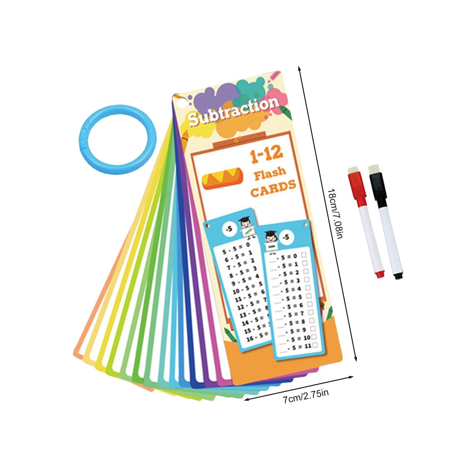 15Pcs Multiplication Flash Cards 1-12 Math Flash Cards with Multiplication Char